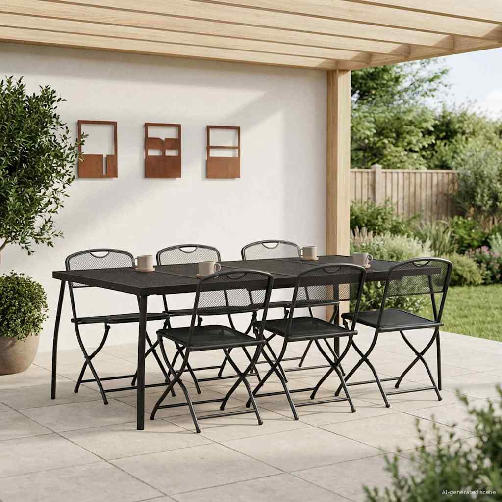 Set vanjskog namještaja 7 pcs Antracit Željezo i čelik