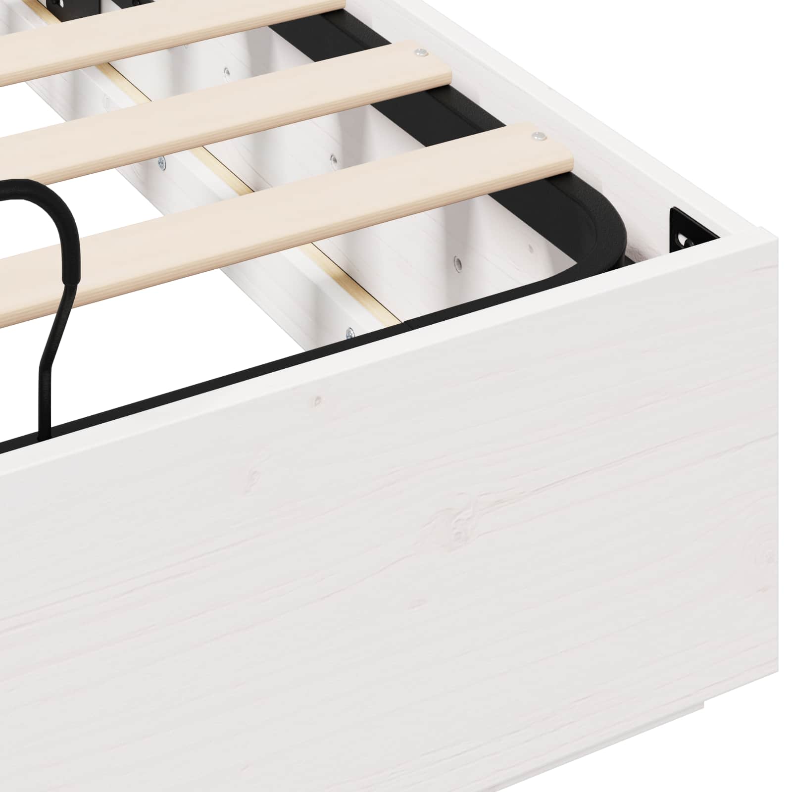 Otomanski krevet Bijeli 135 x 190 cm Masivna borovina