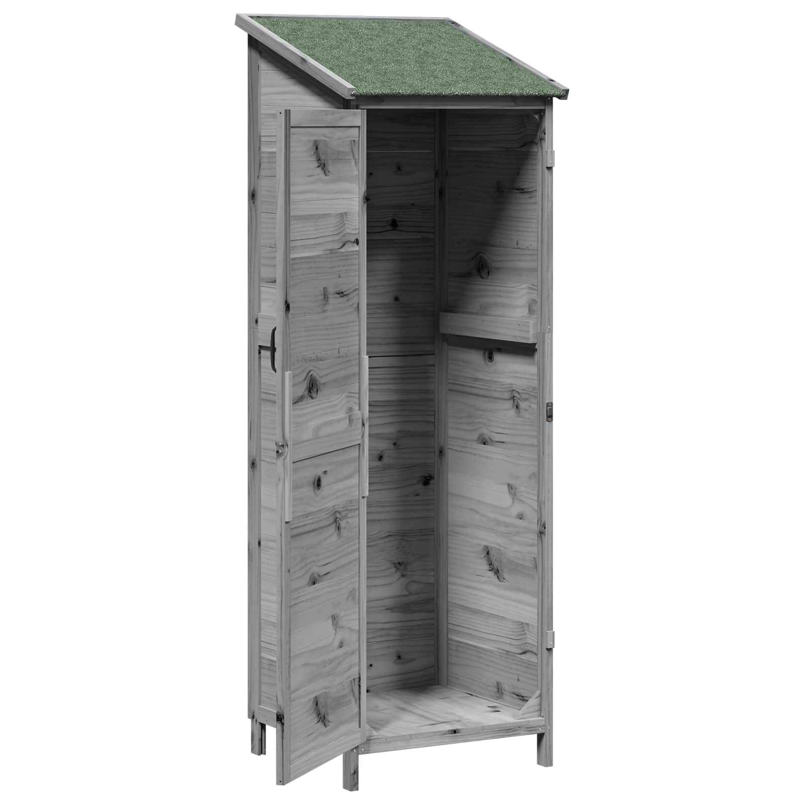 Vrtna Šupa s krovom Siva 59,5 x 56 x 176,5 cm Čvrsto drvo jele