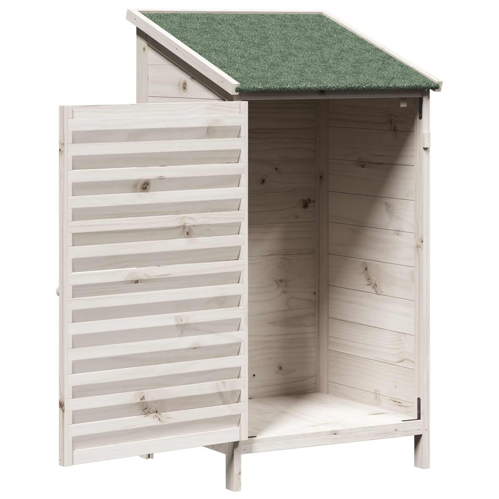 Vrtna Šupa s krovom Bijela 59 x 56 x 113,5 cm Čvrsto drvo jele