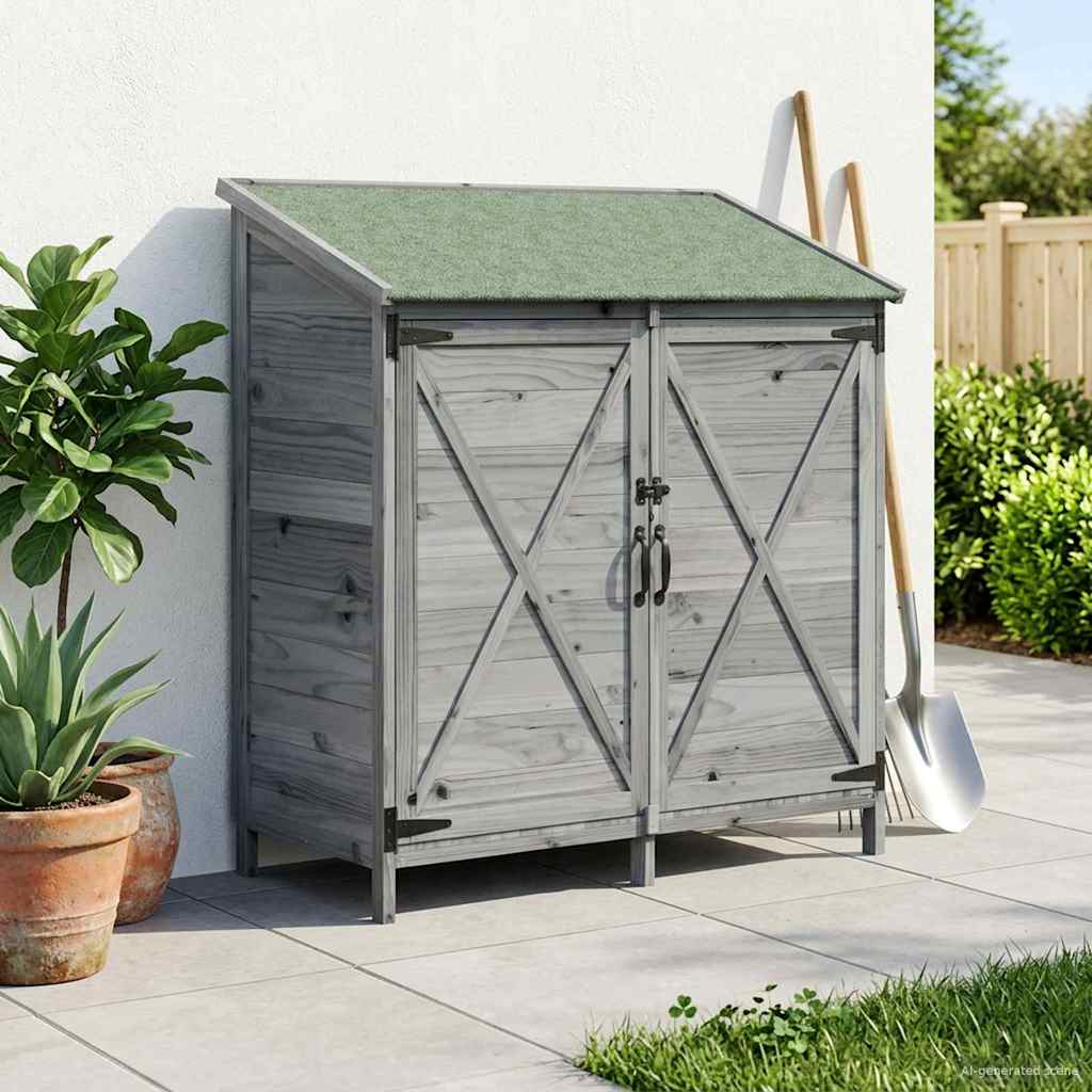 Vrtna Šupa s krovom Siva 106 x 56 x 113,5 cm Čvrsto drvo jele