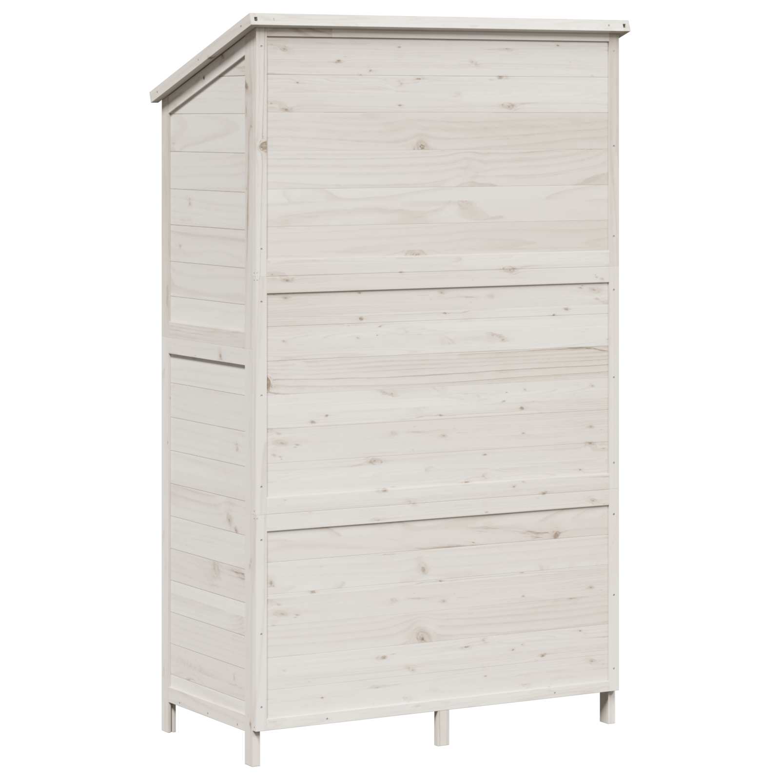 Vrtna Šupa s krovom Bijela 106 x 56 x 176,5 cm Čvrsto drvo jele