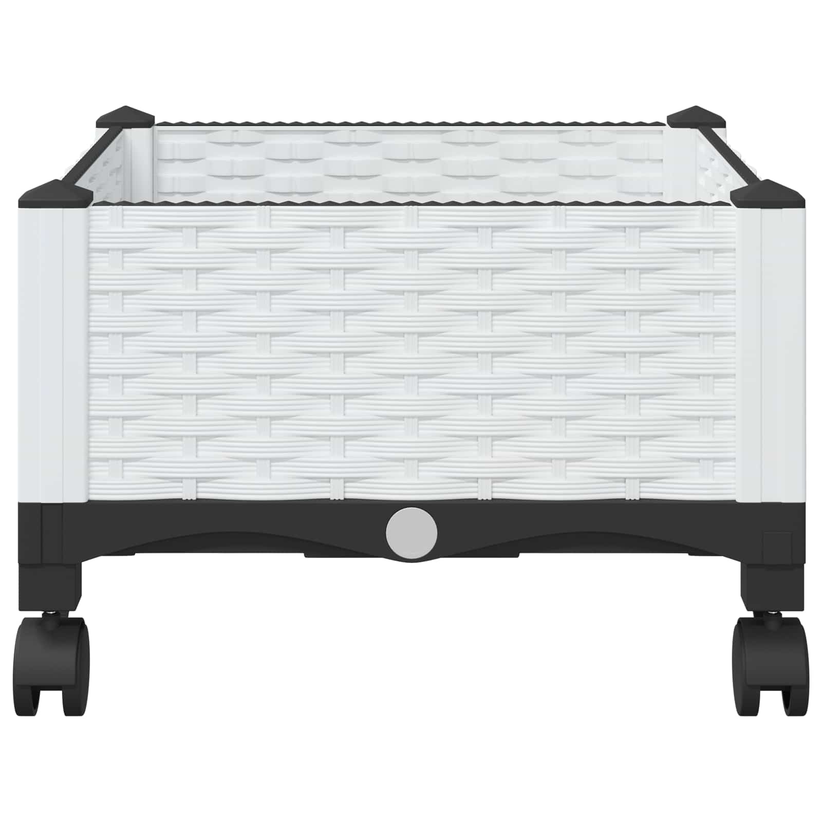 Vrtni saksija s kotačima Bijela 40 x 40 x 33 cm PP