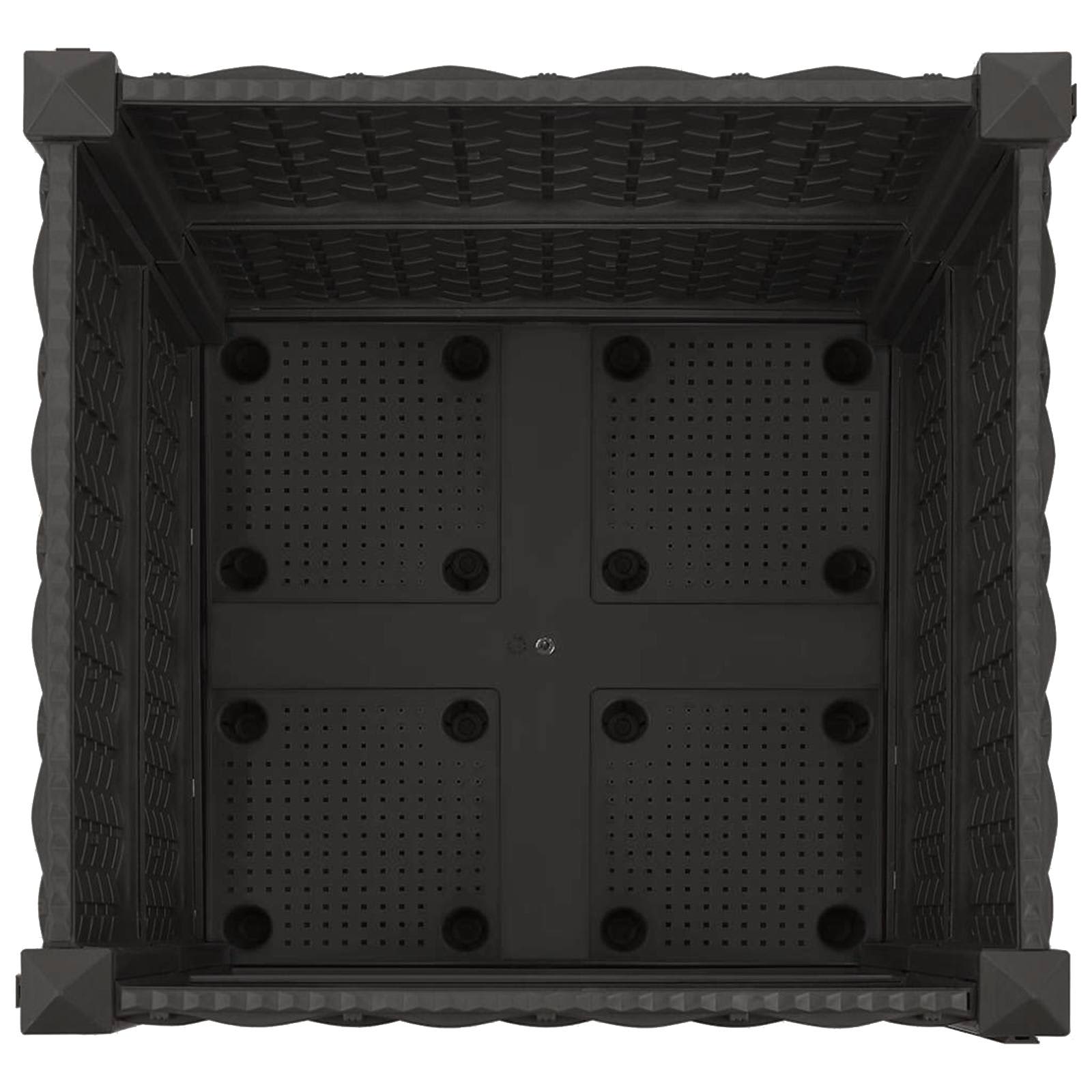 Vrtni saksija s kotačima Crna 40 x 40 x 44 cm PP