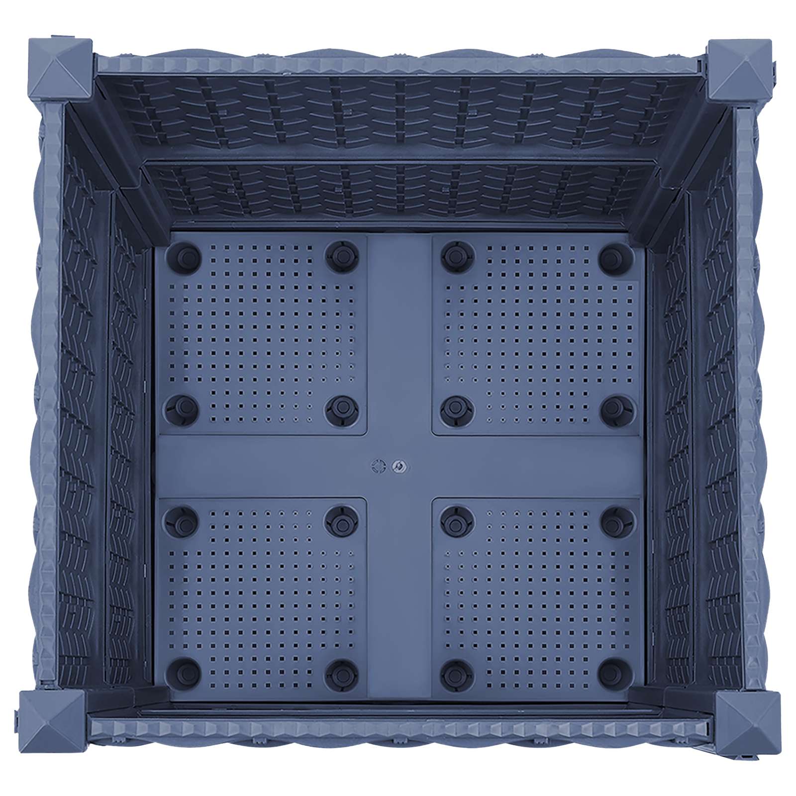 Vrtni saksija s kotačima Plavo Sivo 40 x 40 x 48 cm PP