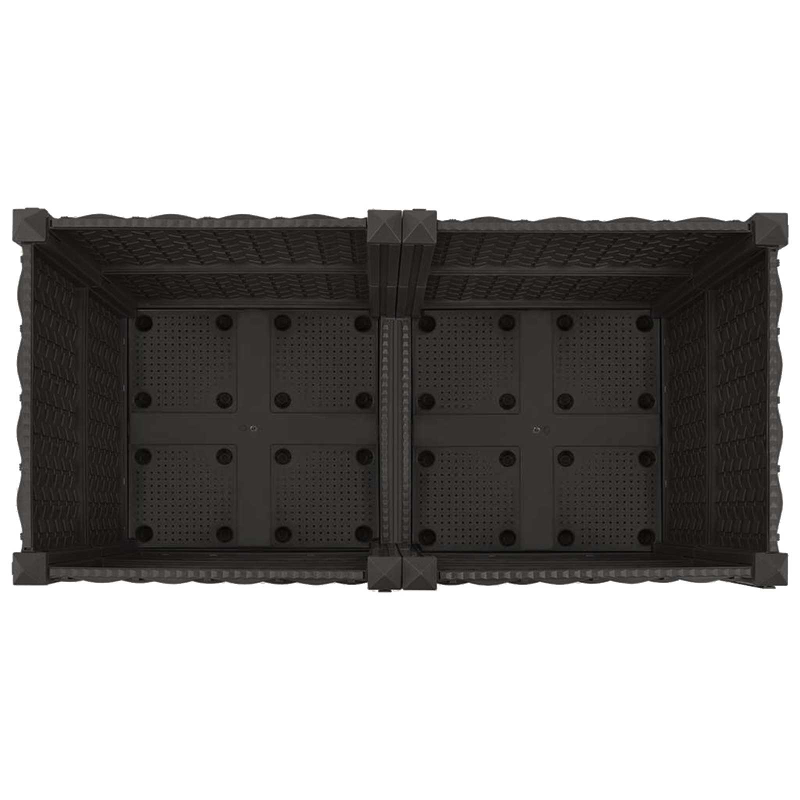 Vrtni saksija s kotačima Crna 80 x 40 x 44 cm PP
