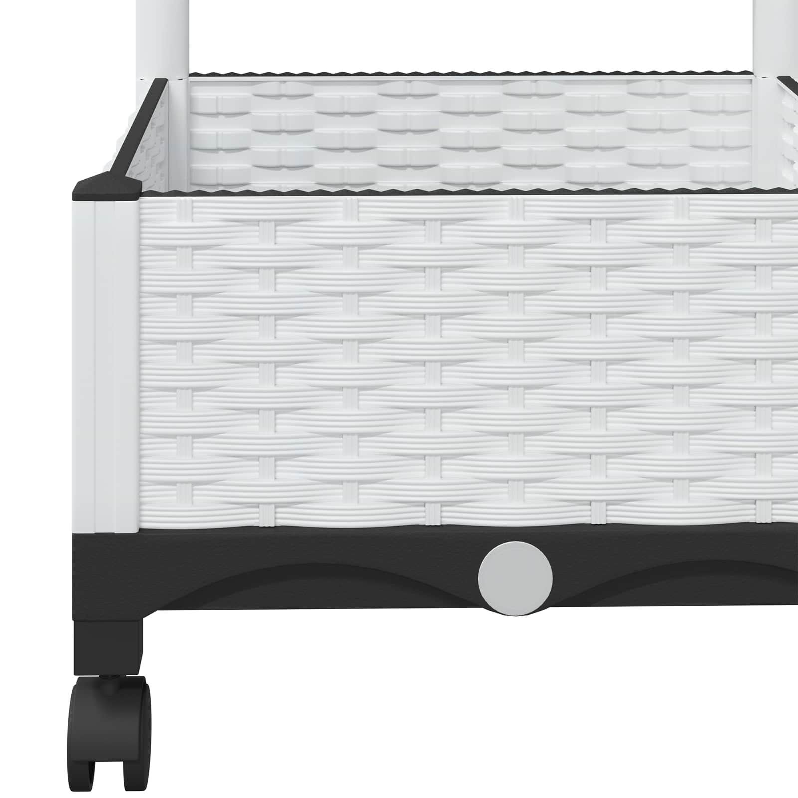 Vrtni saksija s rešetkom i kotačima Bijela 80 x 40 x 131,5 cm