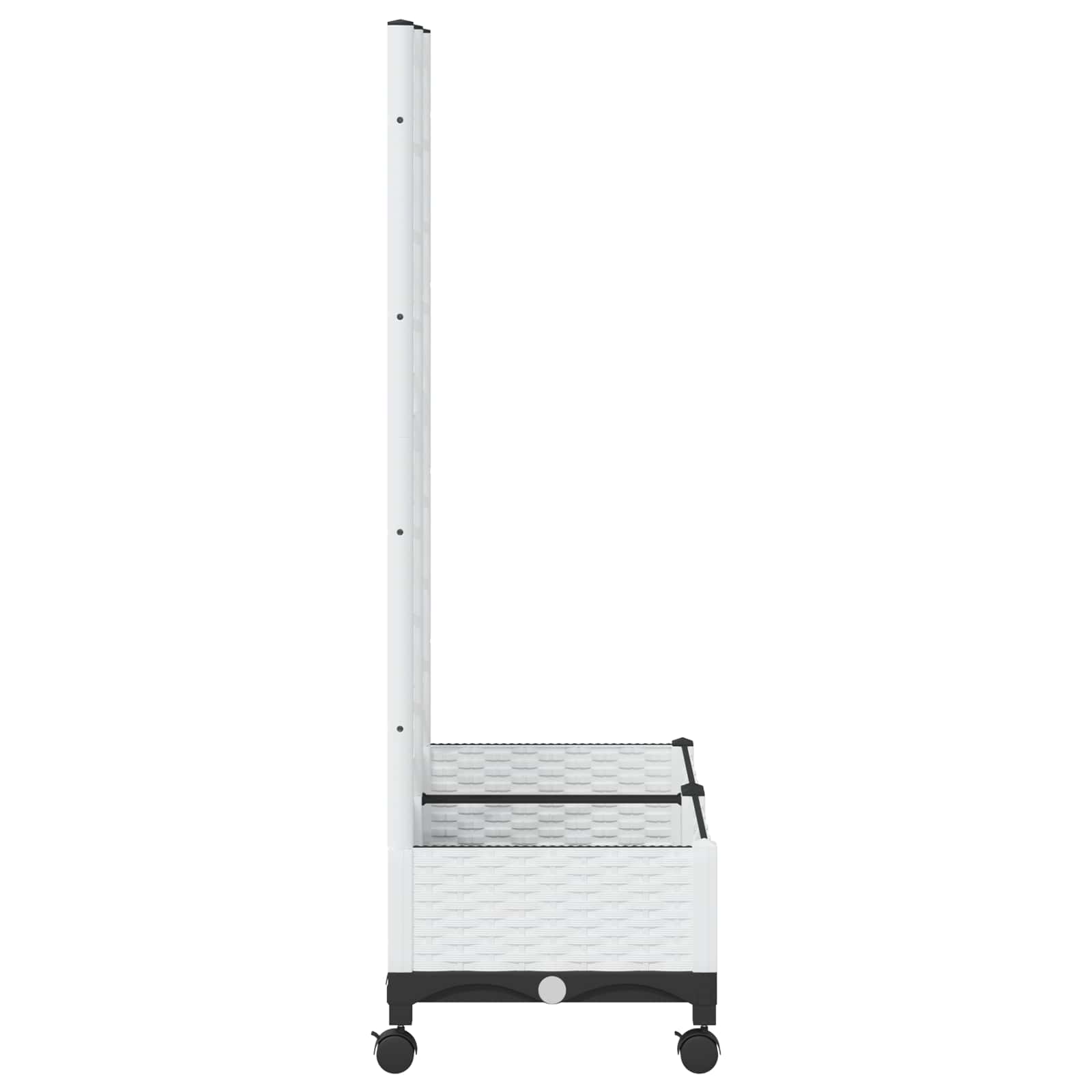Vrtni saksija s rešetkom i kotačima Bijela 80 x 40 x 131,5 cm