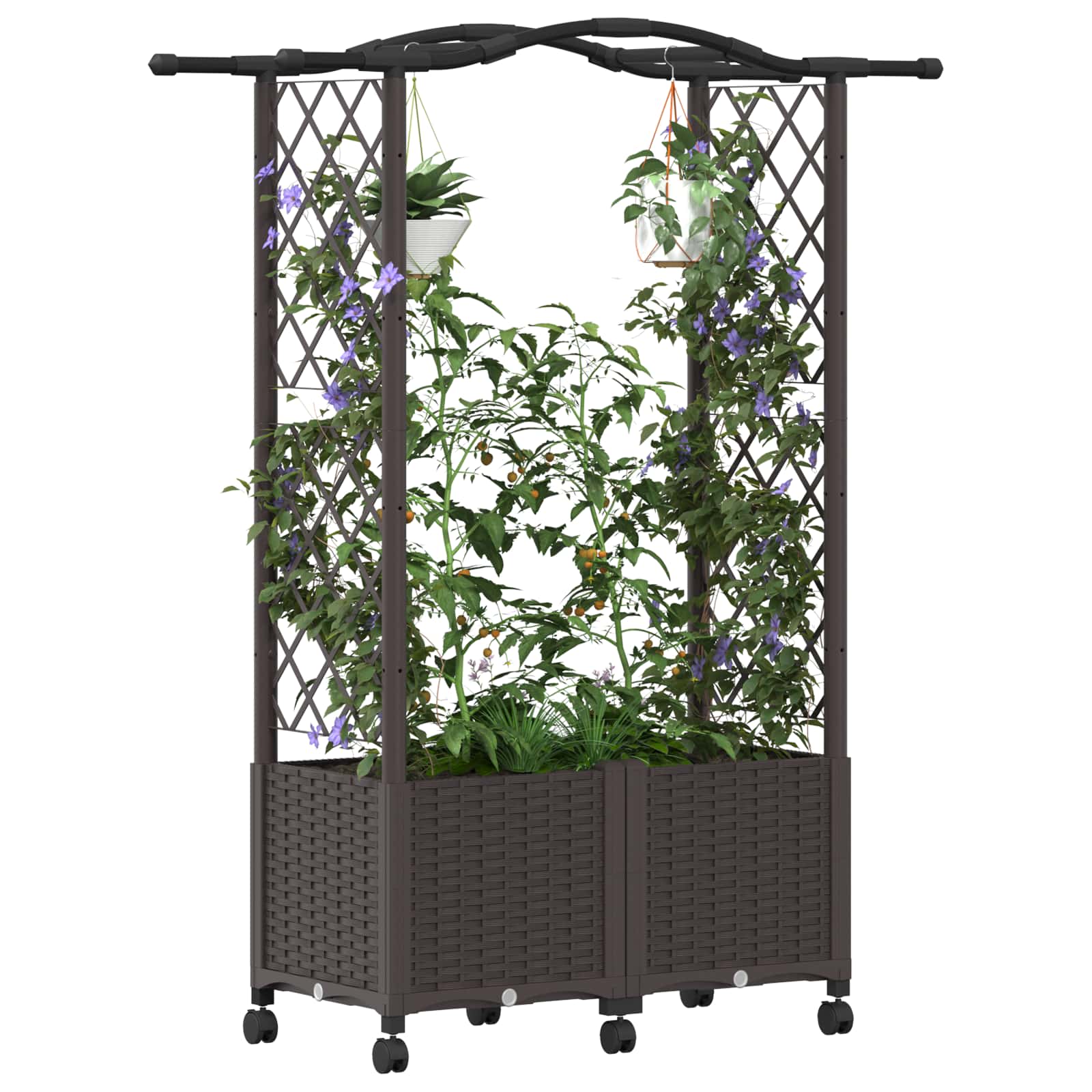 Povišeni krevet s mrežom i krovom Smeđa 125 x 40 x 144 cm PP
