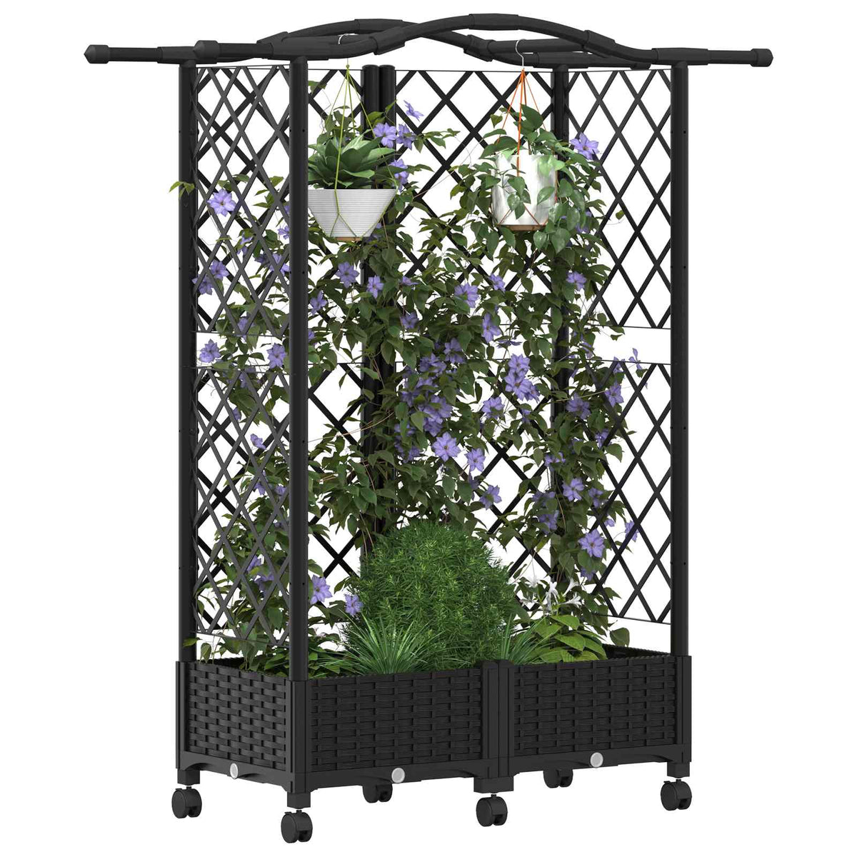 Povišeni krevet s mrežom i krovom Crna 124 x 40 x 129 cm PP