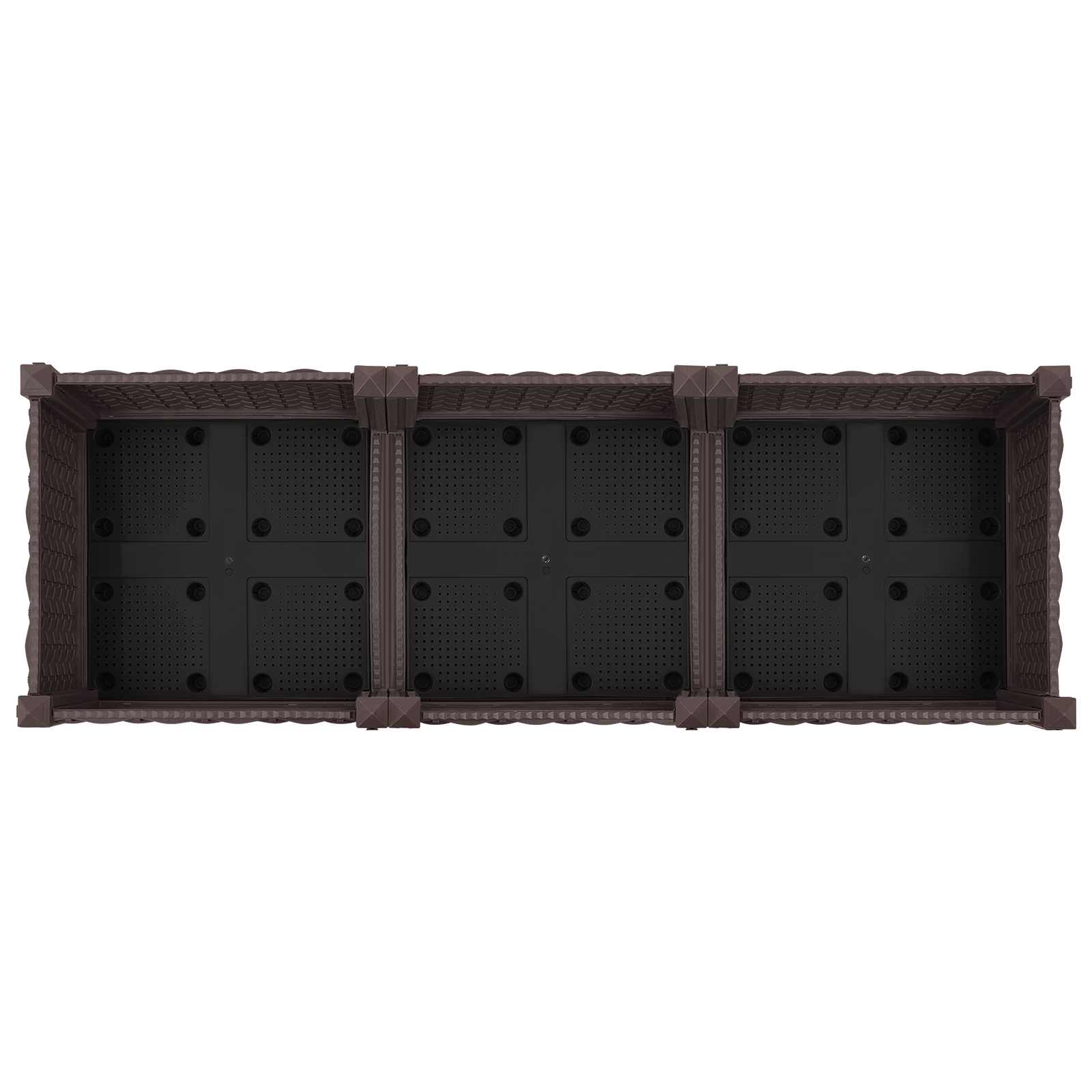 Vrtni saksija s kotačima Smeđa 120 x 40 x 29 cm PP