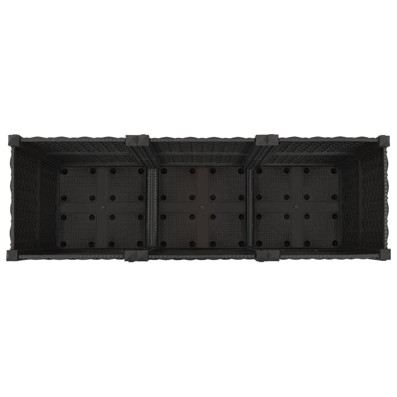 Vrtni saksija s kotačima Crna 120 x 40 x 44 cm PP