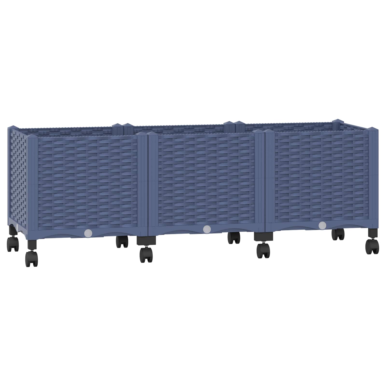 Vrtni saksija s kotačima Plavo Sivo 120 x 40 x 48 cm PP