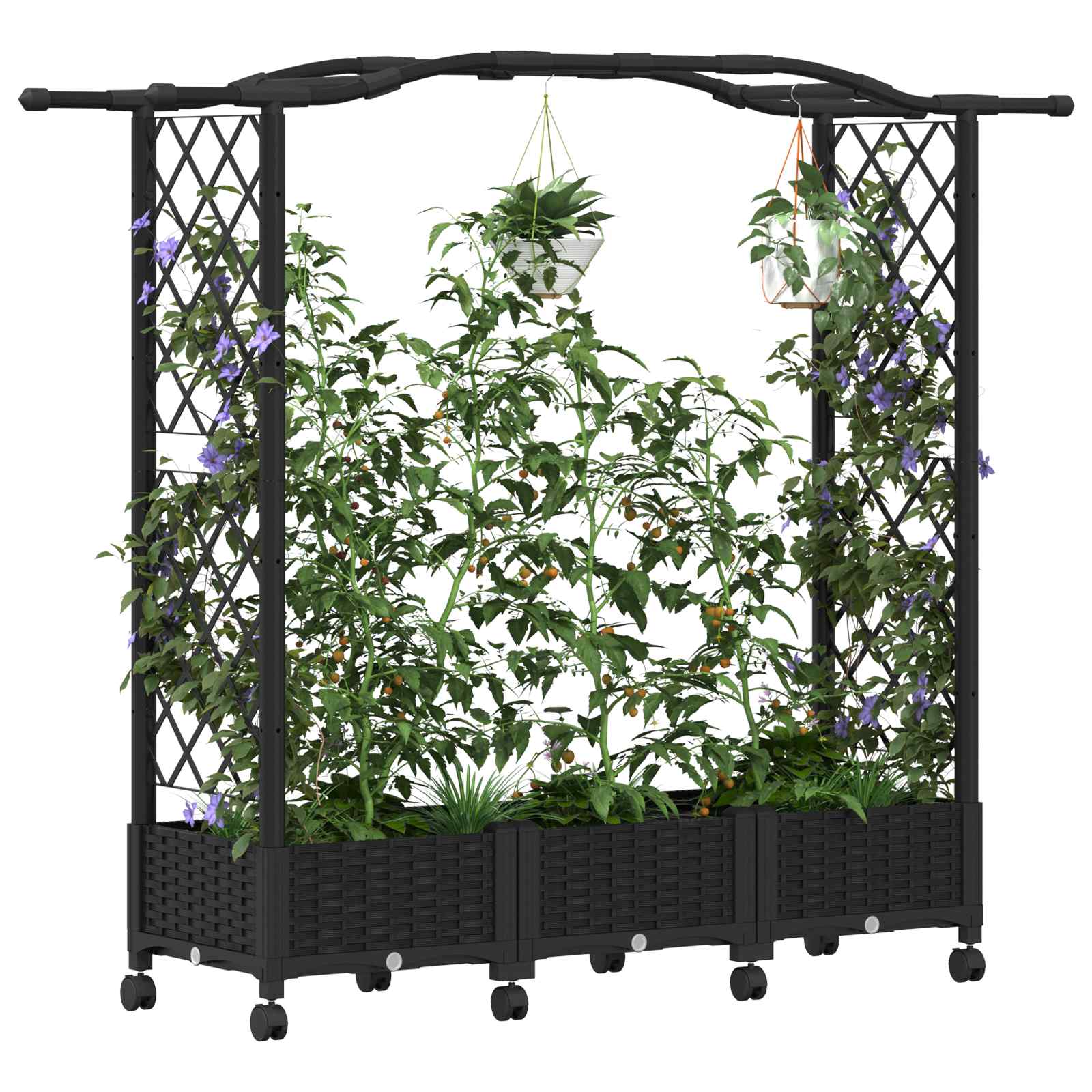 Povišeni krevet s mrežom i krovom Crna 169 x 40 x 129 cm PP