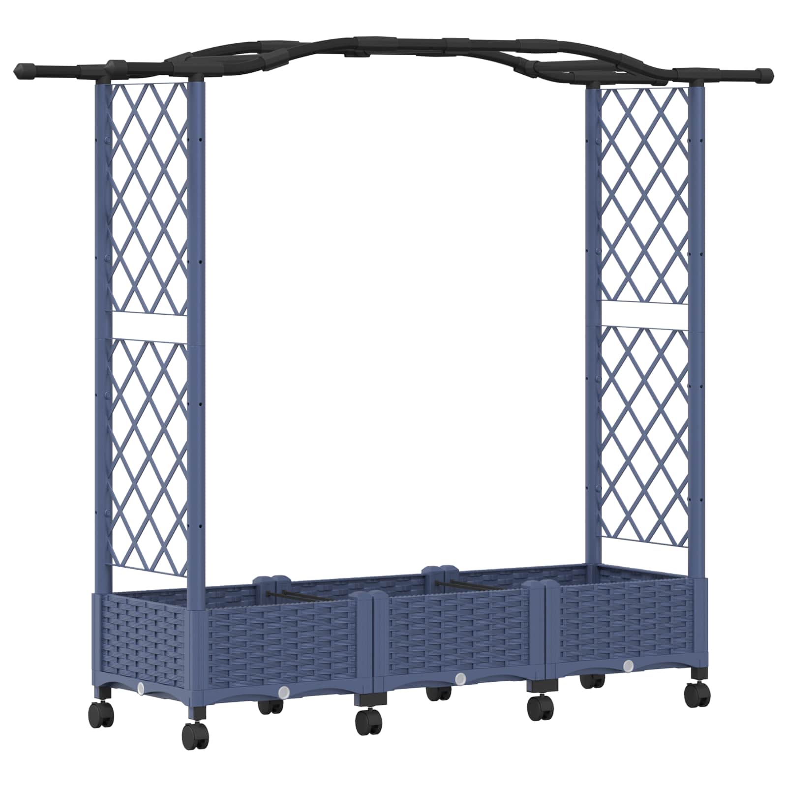 Povišeni krevet s mrežom i krovom Siva 169 x 40 x 129 cm PP