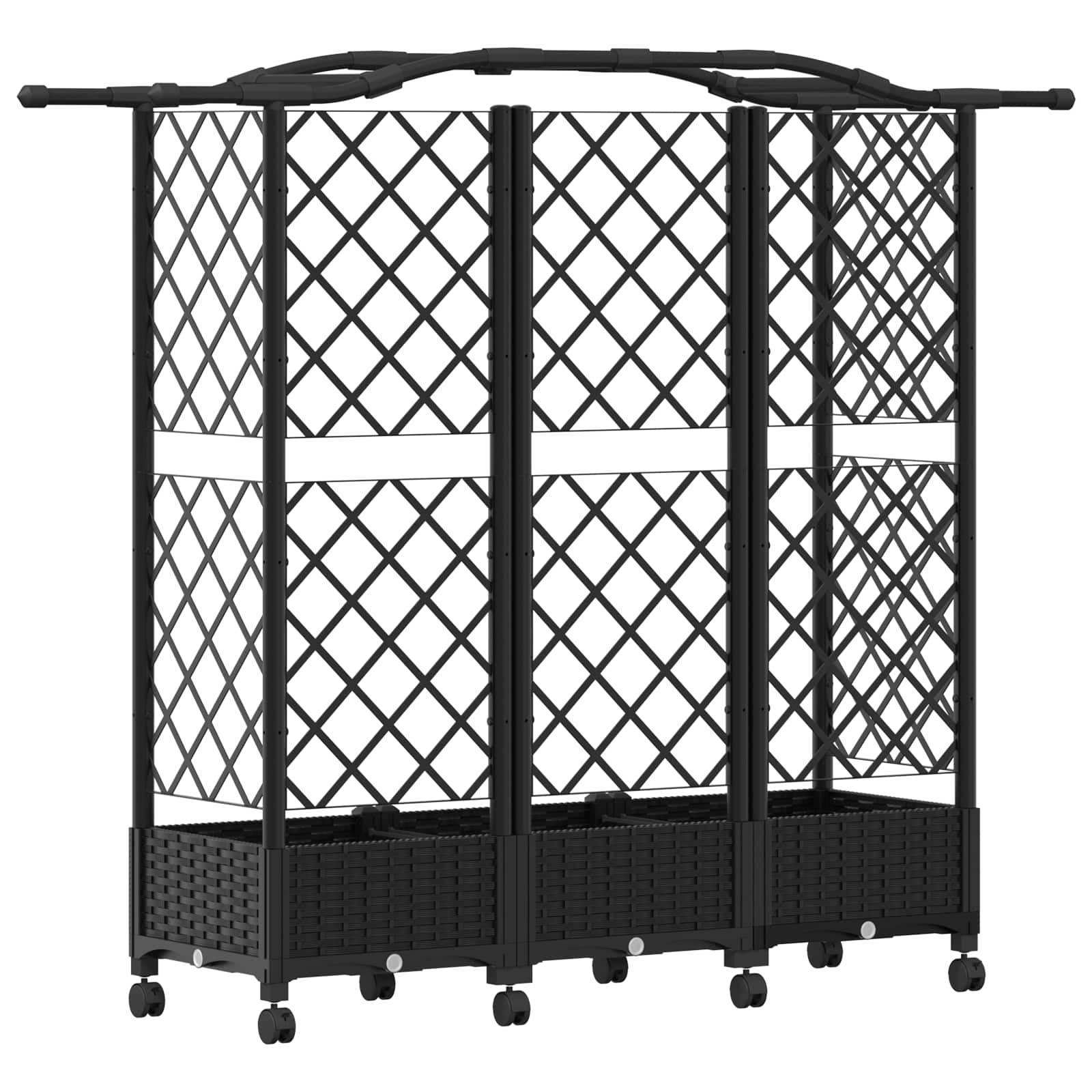 Povišeni krevet s mrežom i krovom Crna 163 x 40 x 129 cm PP