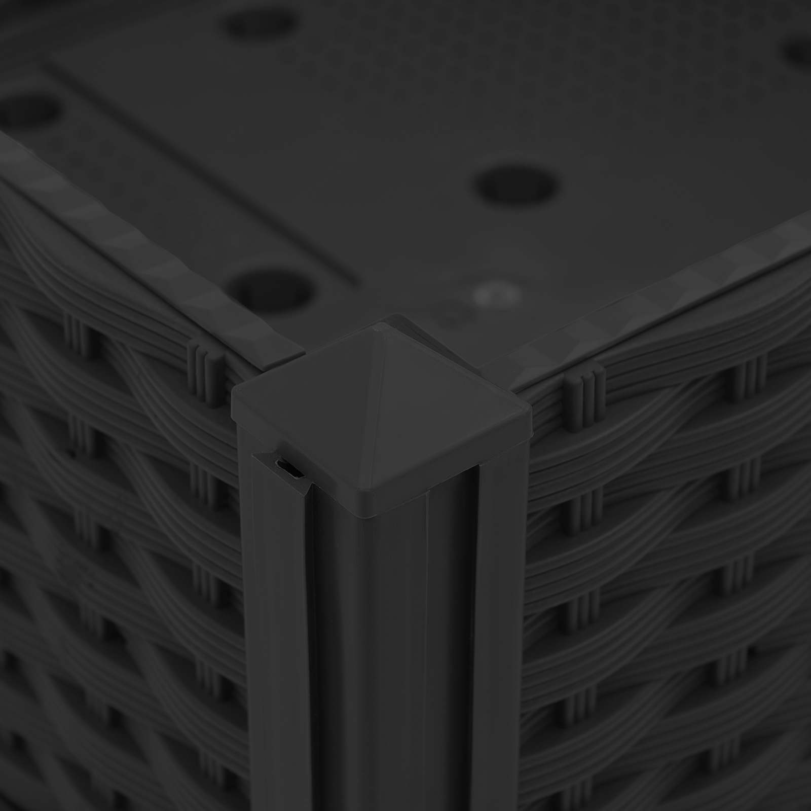 Vrtni saksija s kotačima Crna 160 x 40 x 29 cm PP