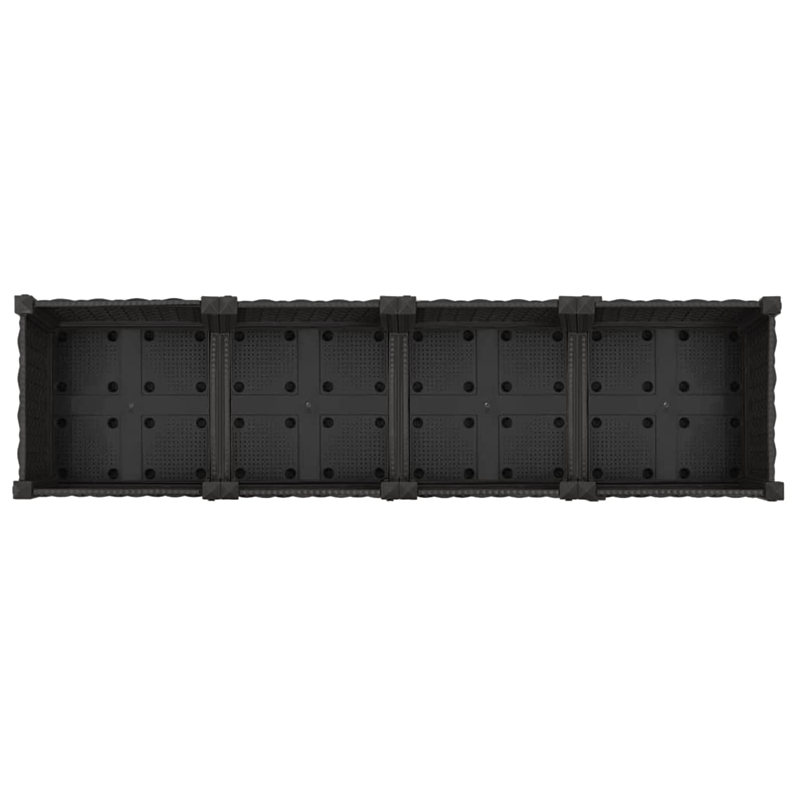 Vrtni saksija s kotačima Crna 160 x 40 x 29 cm PP