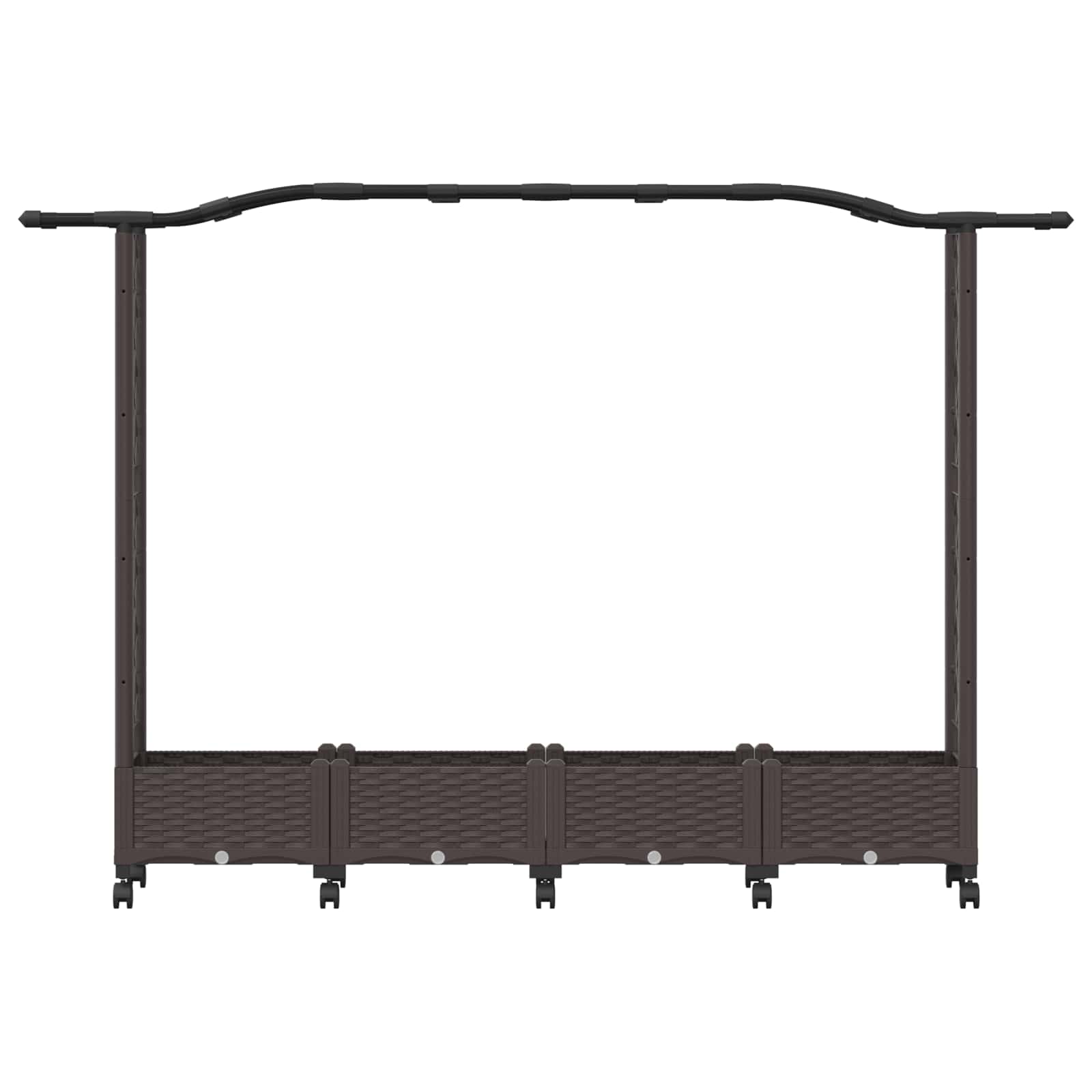 Povišeni krevet s mrežom i krovom Smeđa 207 x 40 x 129 cm PP