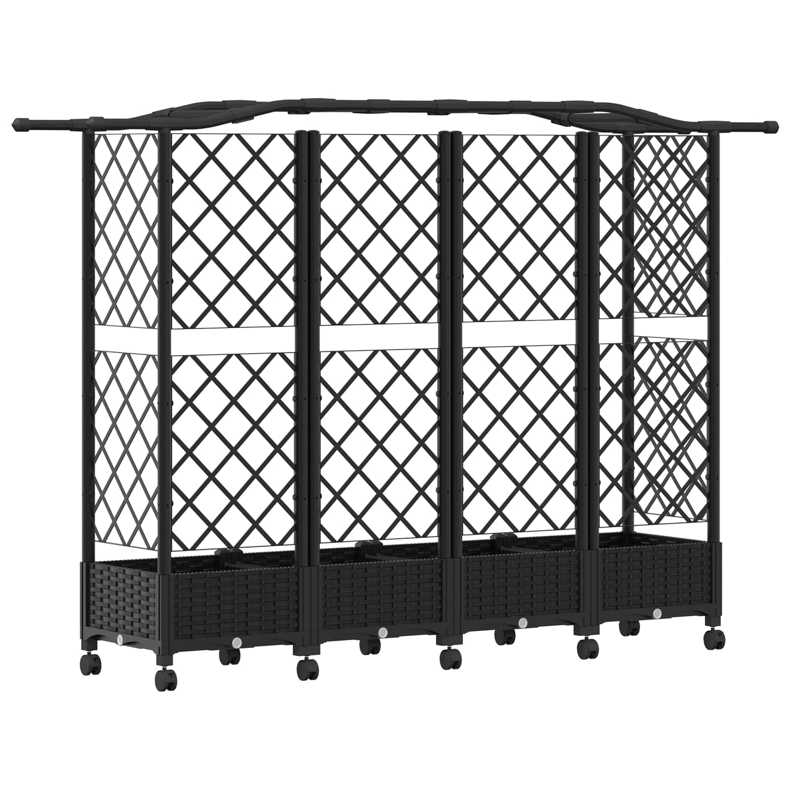 Povišeni krevet s mrežom i krovom Crna 203,5 x 40 x 129 cm PP