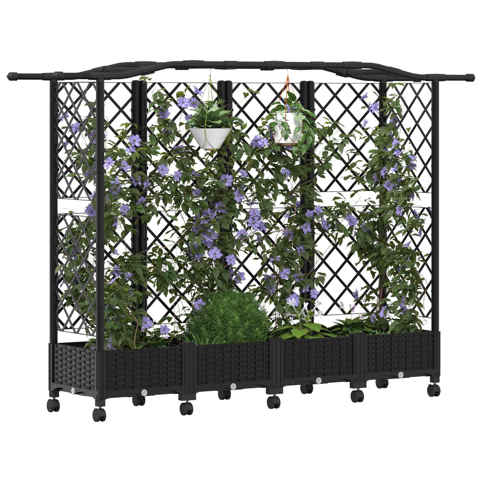 Povišeni krevet s mrežom i krovom Crna 203,5 x 40 x 129 cm PP