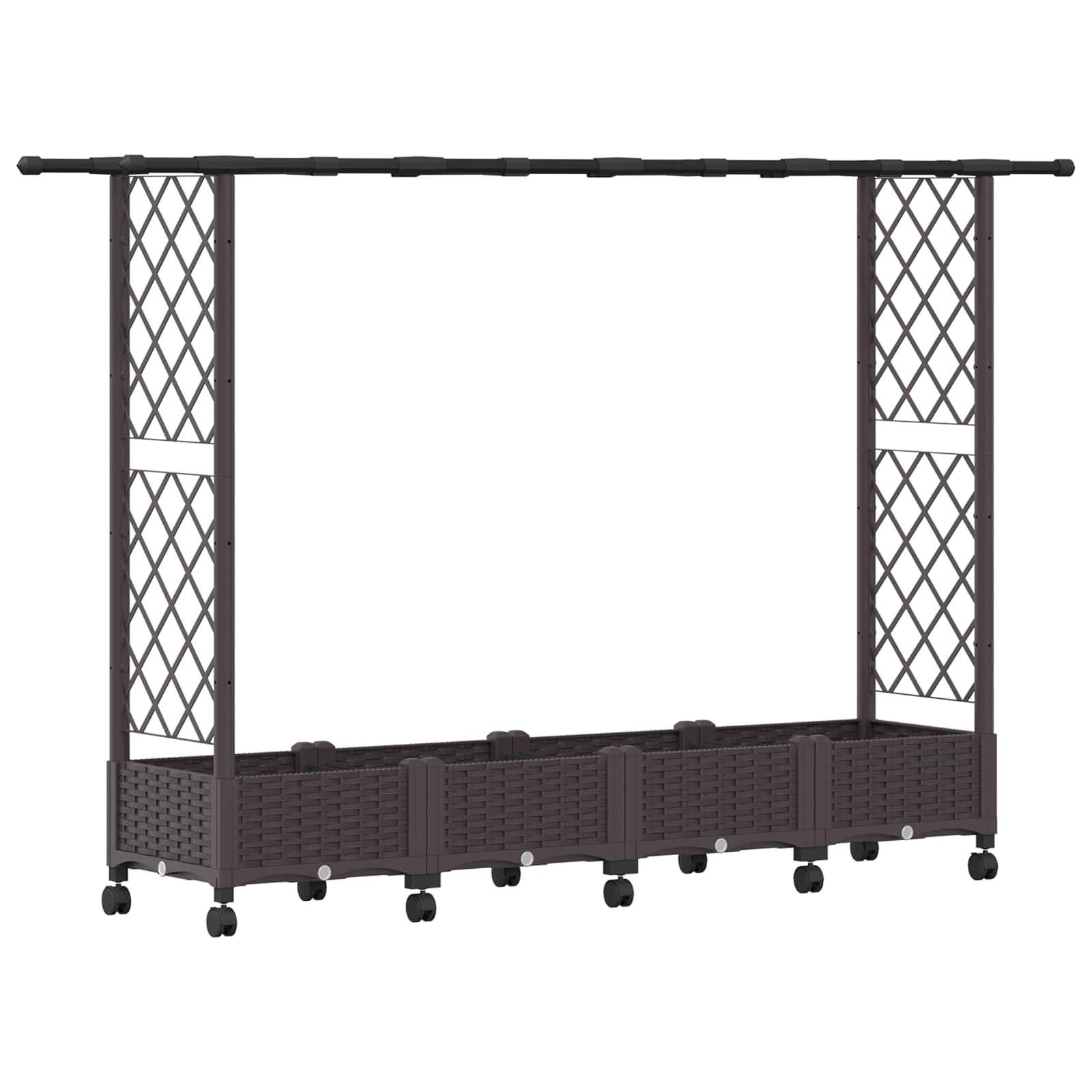 Povišeni krevet s mrežom i krovom Smeđa 203 x 40 x 127 cm PP