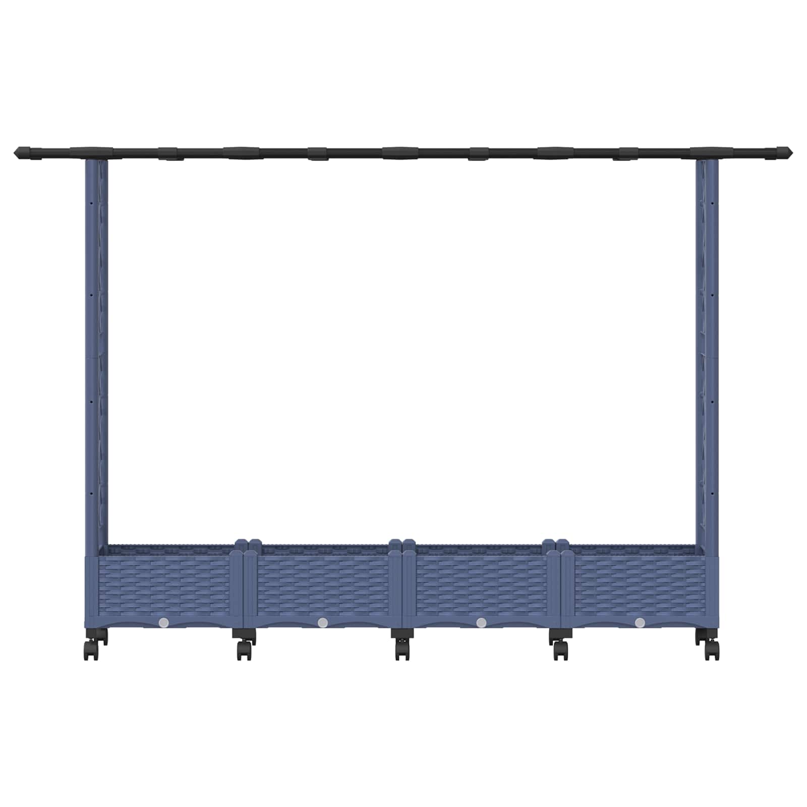 Povišeni krevet s mrežom i krovom Siva 203 x 40 x 127 cm PP