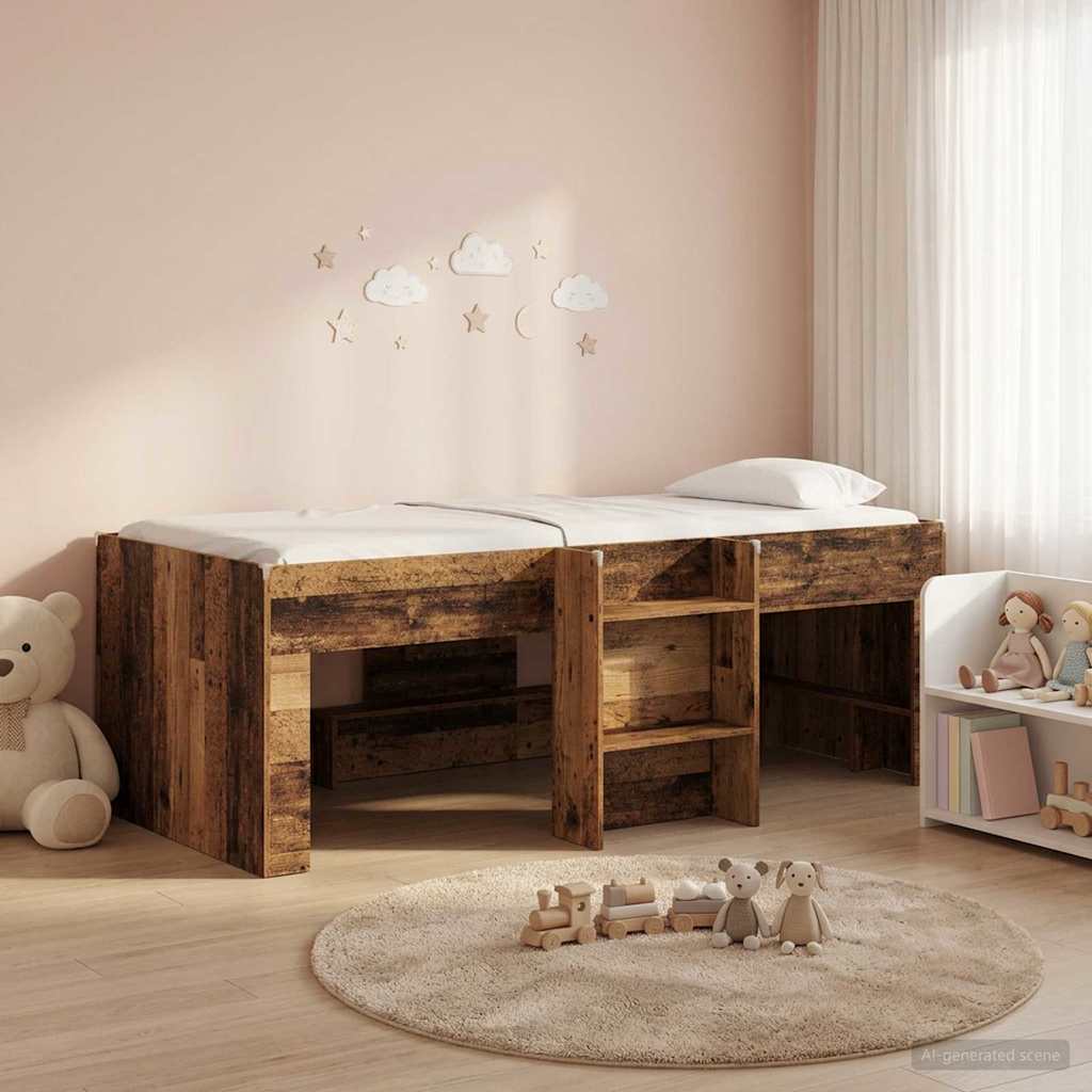 Kreveta za visoko spavanje djece 2 pcs Staro drvo