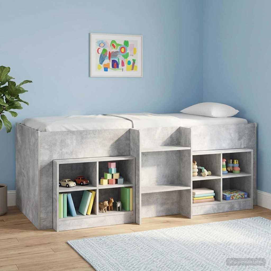 Kreveta za visoko spavanje djece 2 pcs Betonska siva