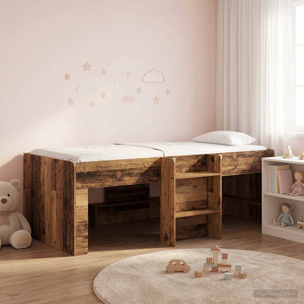 Kreveta za visoko spavanje djece 2 pcs Staro drvo 98.5 x 200 cm