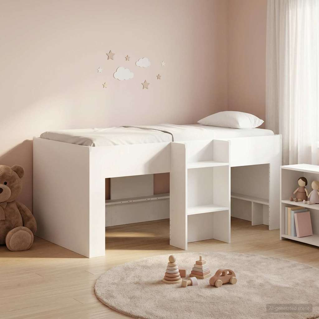 Kreveta za visoko spavanje djece 2 pcs Bijela Konstruirano drvo