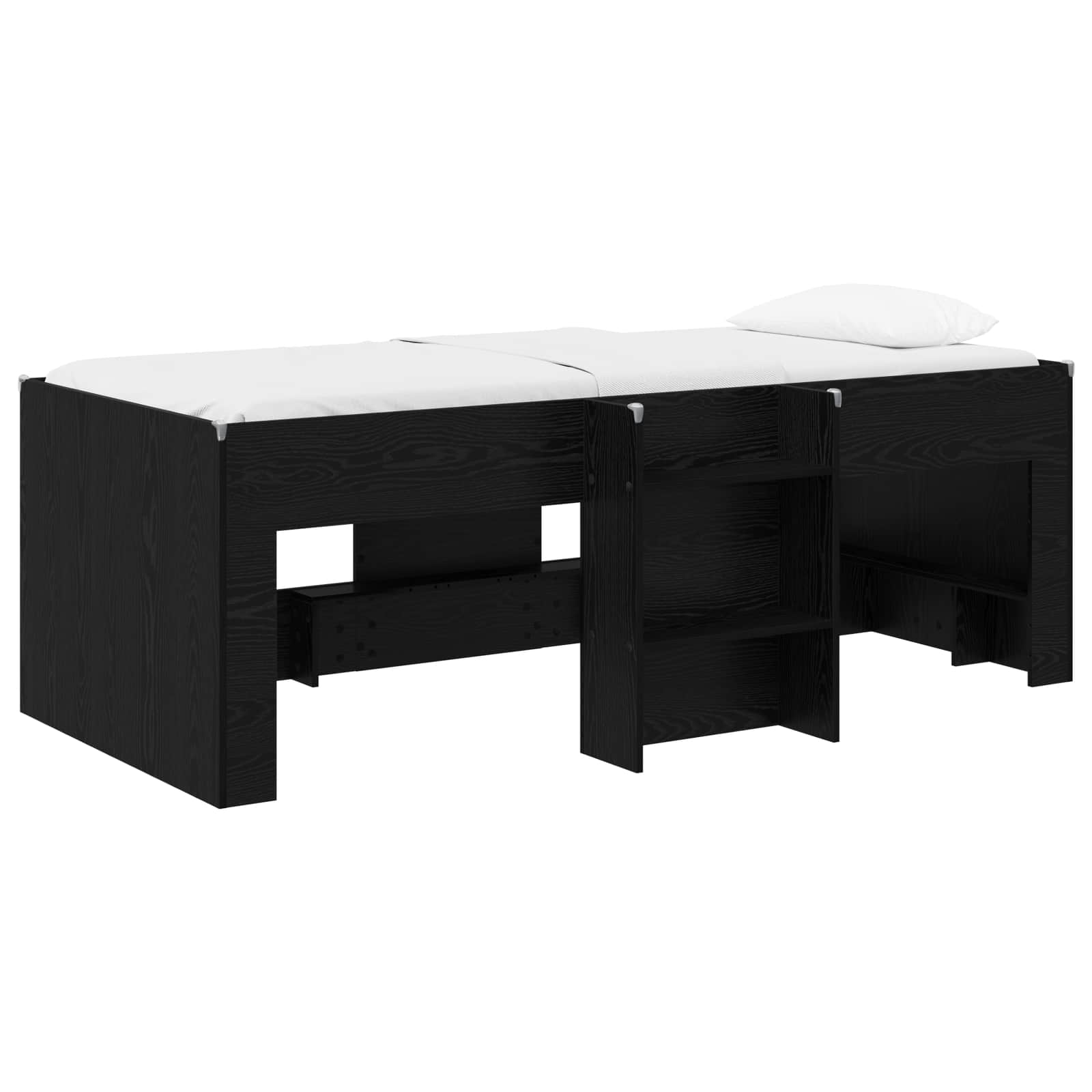 Kreveta za visoko spavanje djece 2 pcs Crni hrast 90 x 190 cm