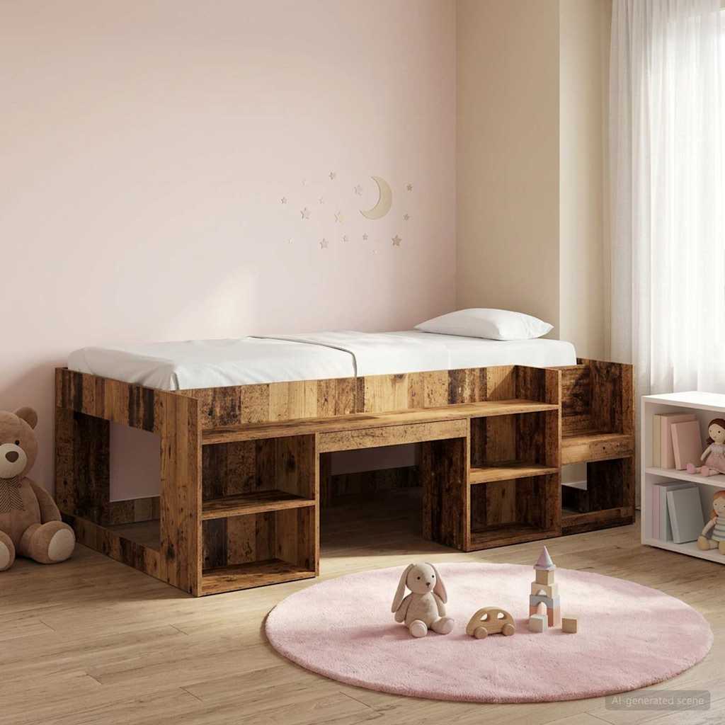 Krevet za djecu s ladicama Staro drvo 80 x 200 cm