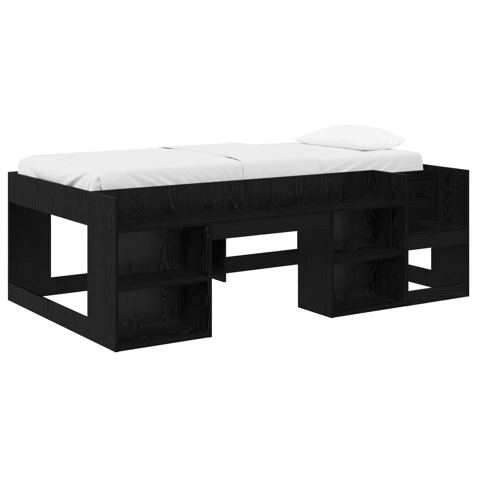 Krevet za djecu s ladicama Crni hrast 75 x 190 cm