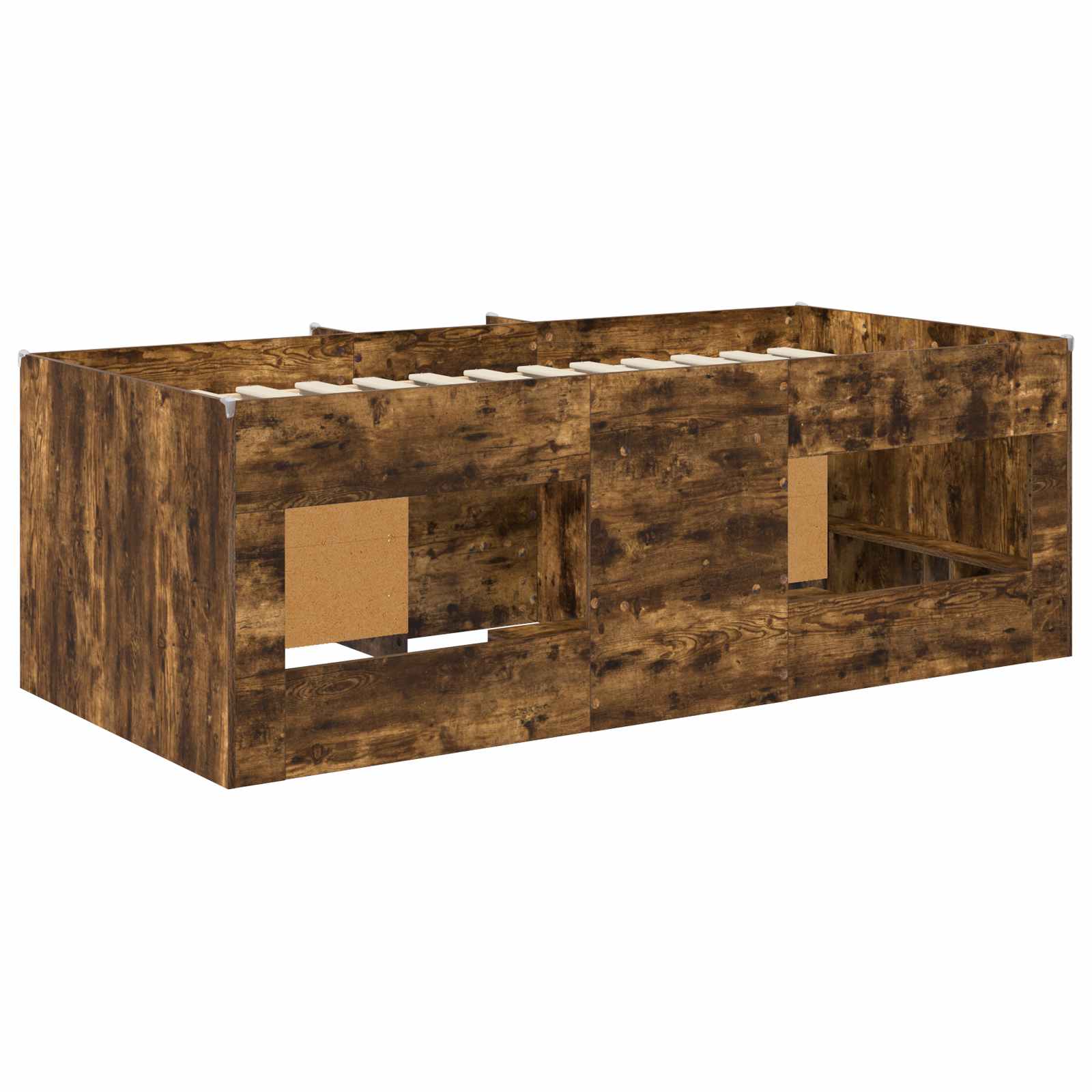 Loft krevet s ormarom 3 pcs Dimljeni hrast Konstruirano drvo