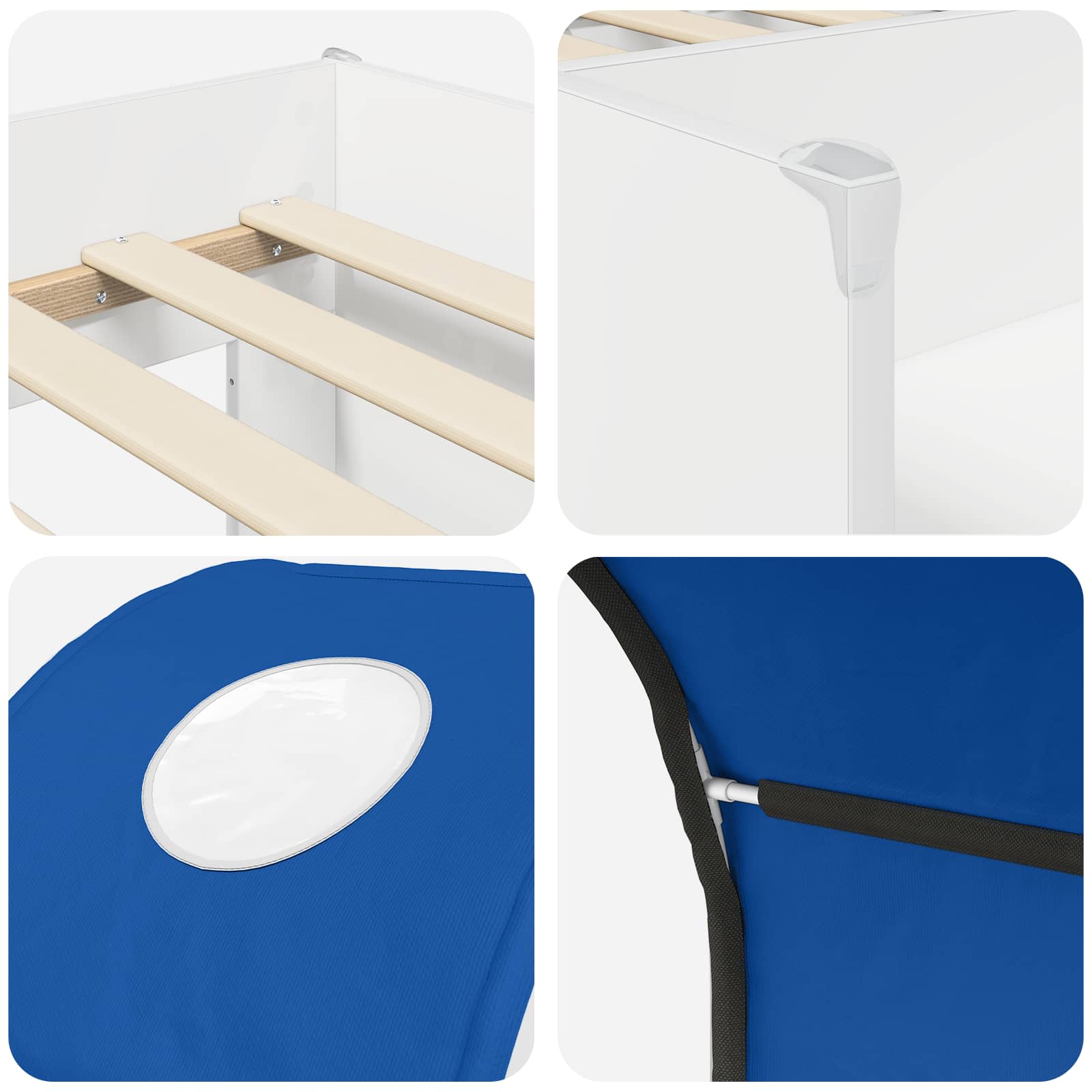 Krevet s Tunelom 4 pcs Bijela i plava Konstruirano drvo