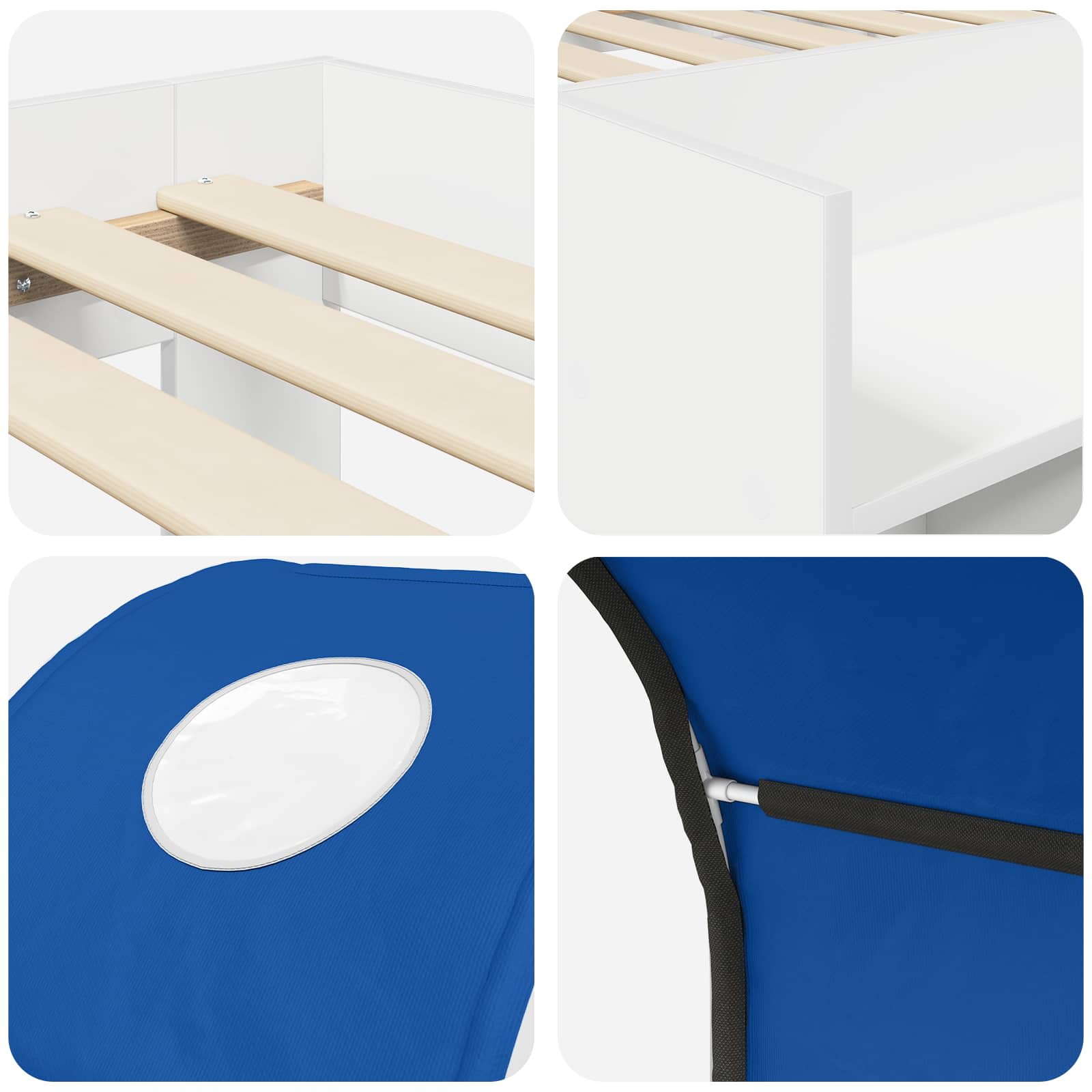 Krevet s Tunnels 4 pcs Bijela i plava Konstruirano drvo