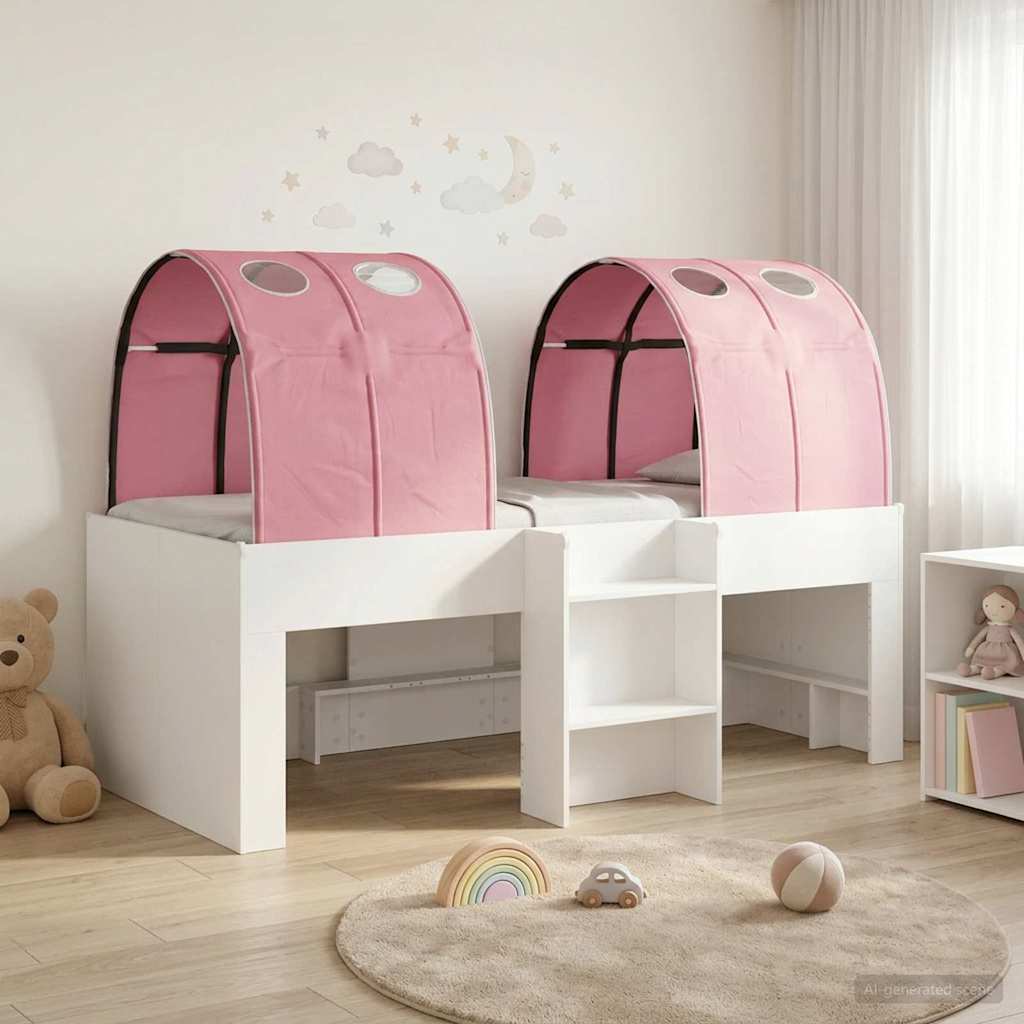 Krevet s Tunnels 4 pcs Bijela i ružičasta Konstruirano drvo