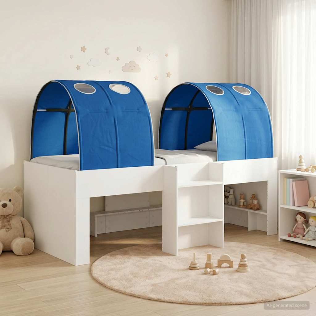 Krevet s Tunnels 3 kom. Bijela i plava Konstruirano drvo 193 x 96,1 x 68,5 cm