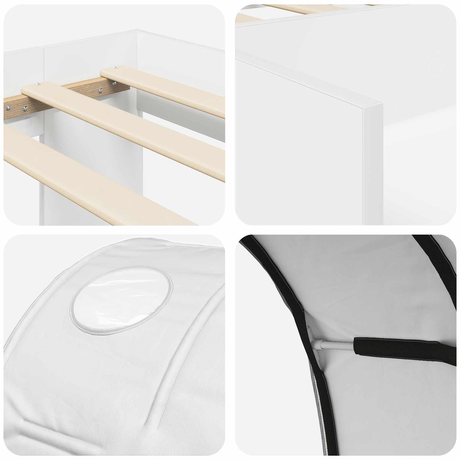 Krevet s Tunnels 4 pcs Bijela Konstruirano drvo
