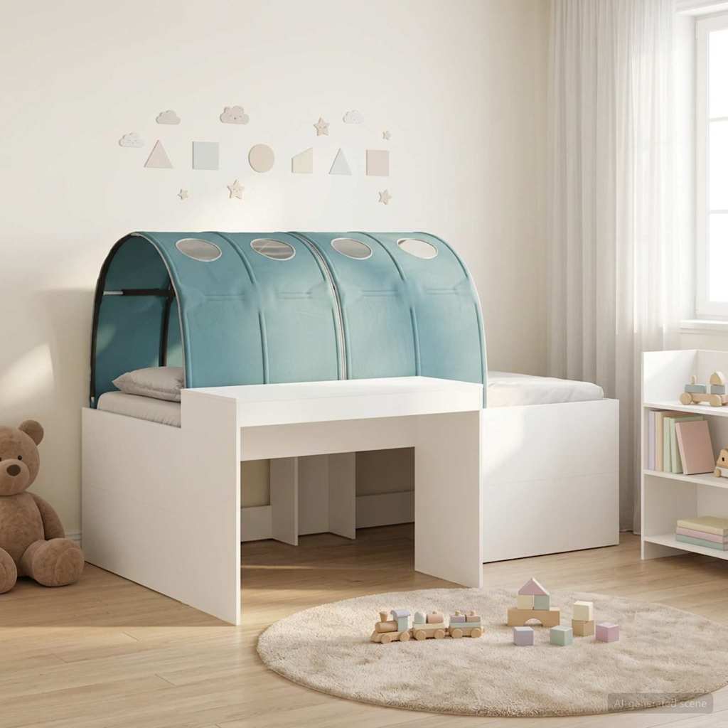 Krevet s Tunnels 4 pcs Bijela i svjetloplava Konstruirano drvo
