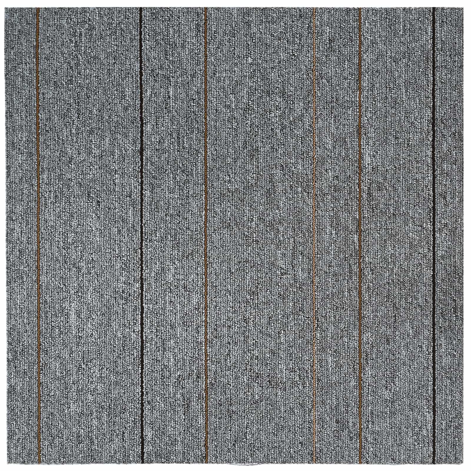 Tepih pločica Svjetlosiva s prugama 50 x 50 cm 36 pcs