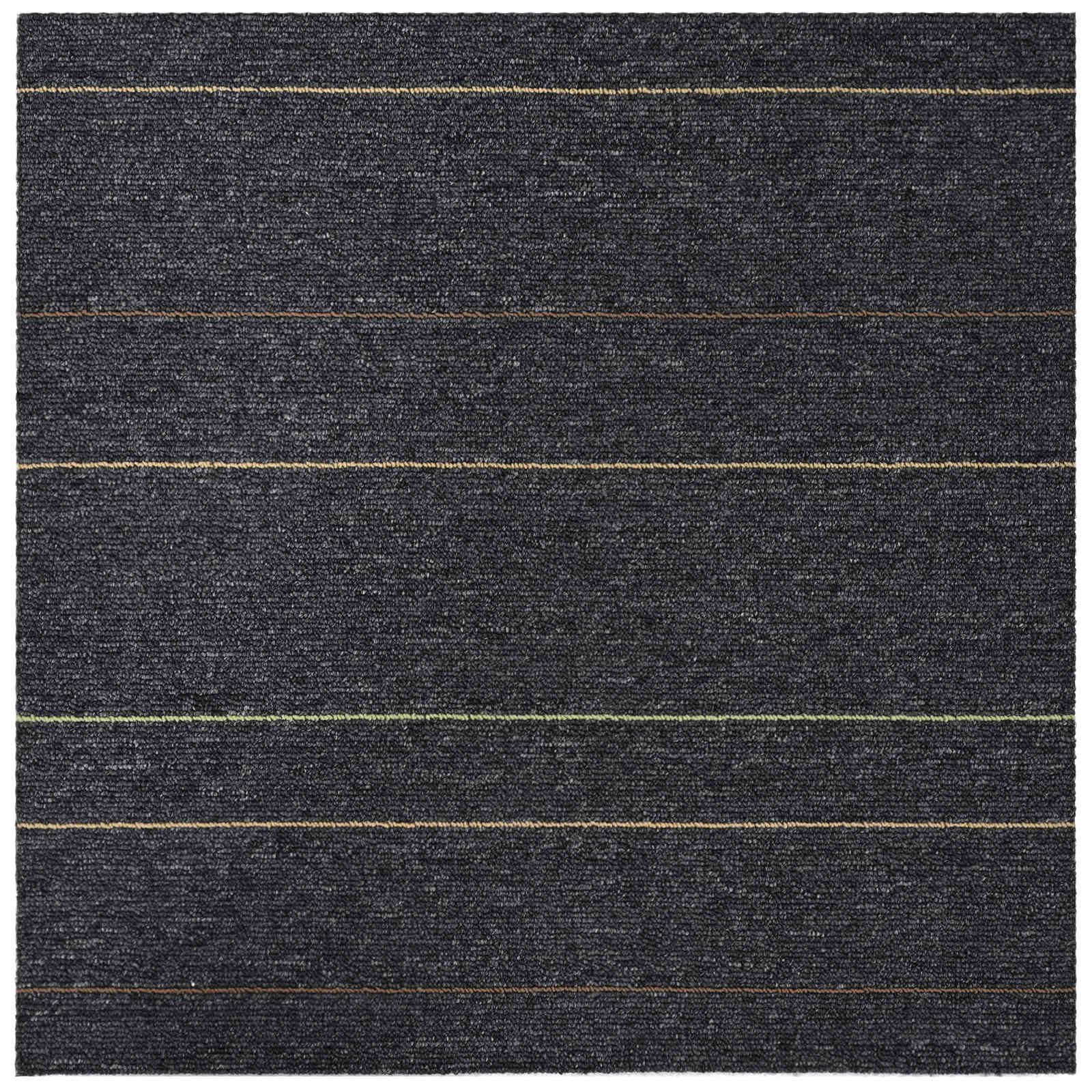 Tepih pločica Tamnosiva s prugama 50 x 50 cm 4 pcs PP i bitumen