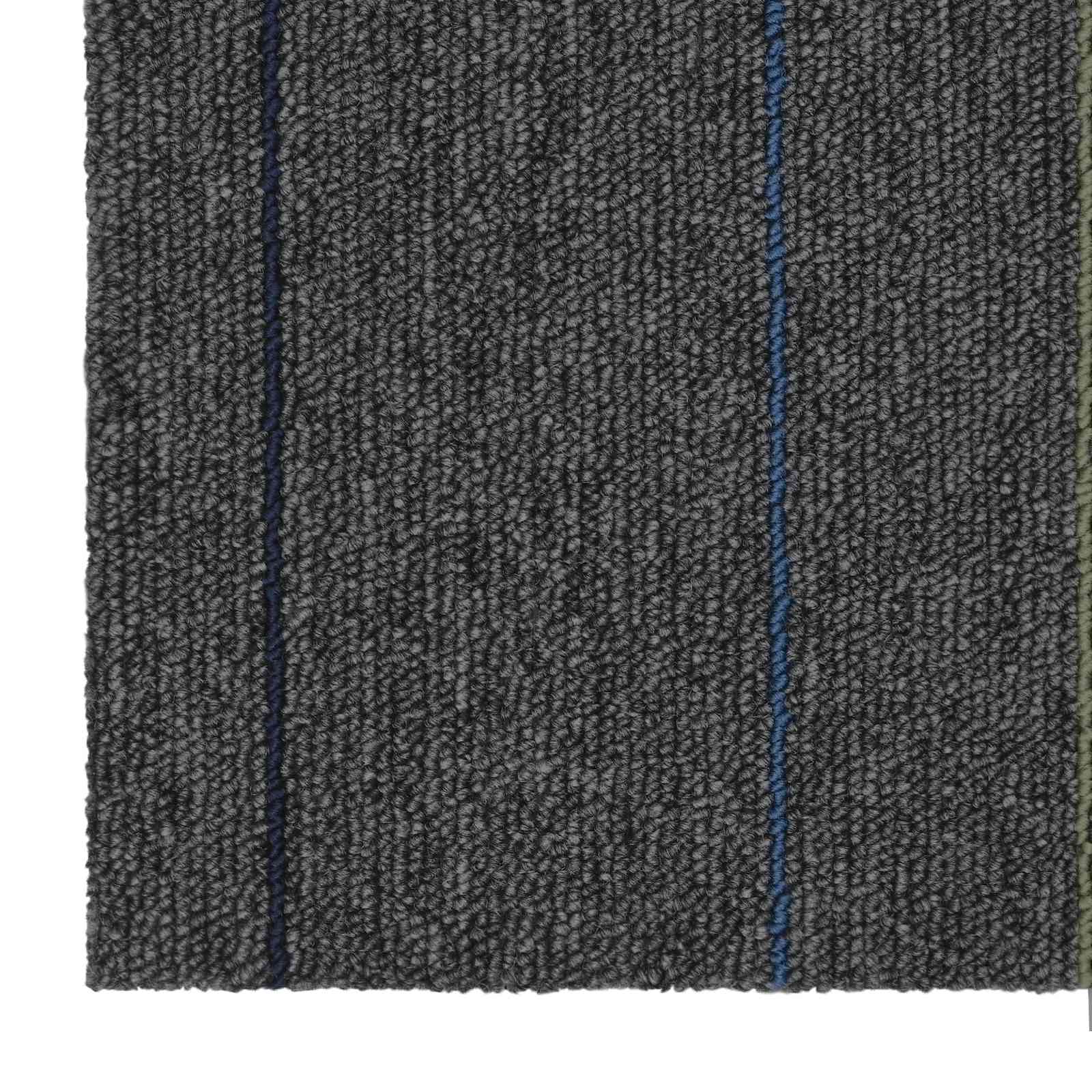 Tepih pločica Srednja siva s prugama 50 x 50 cm 36 pcs