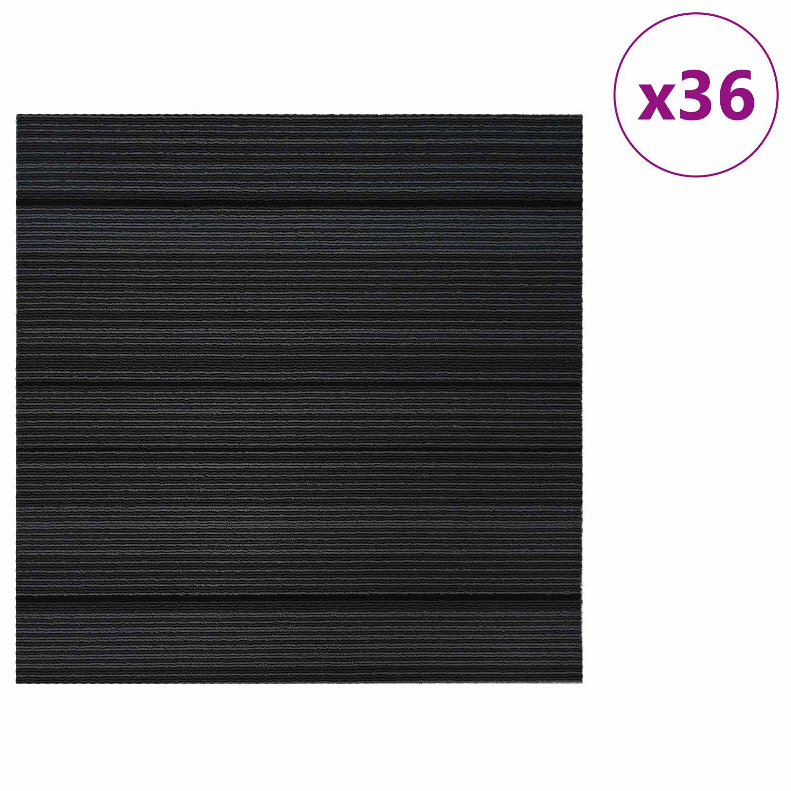 Tepih pločica Prugasta svjetlosiva 50 x 50 cm 36 pcs