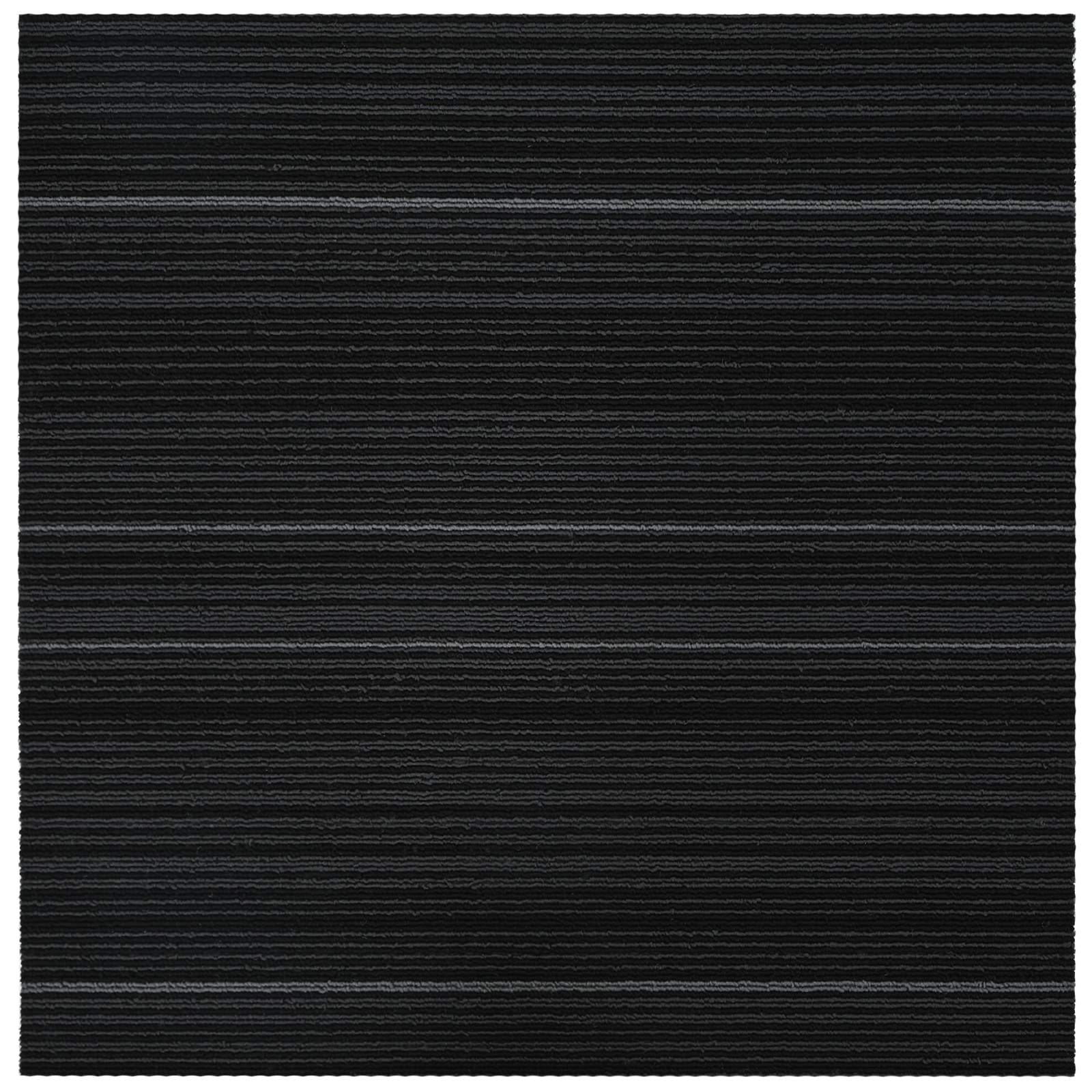 Tepih pločica Prugasta Tamnosiva 50 x 50 cm 4 pcs PP i bitumen