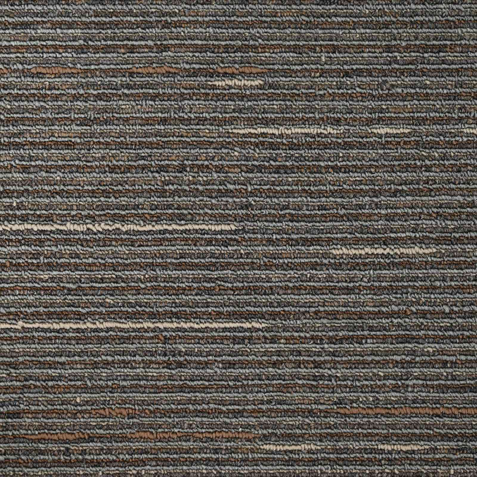 Tepih pločica Prugasta tamnosmeđa 50 x 50 cm 4 pcs PP i bitumen