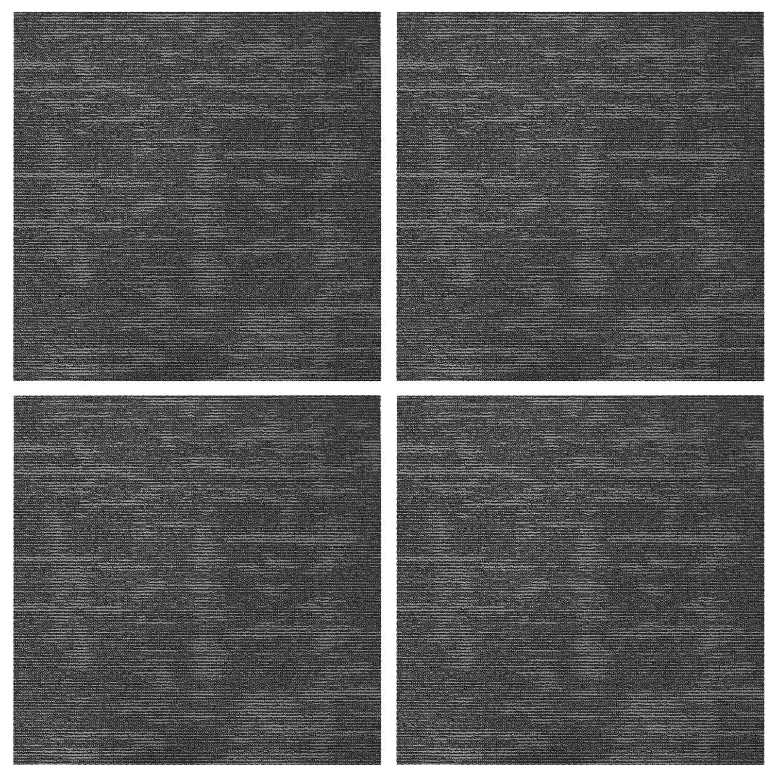 Tepih pločica Sivi ugljen 50 x 50 cm 4 pcs PP i bitumen