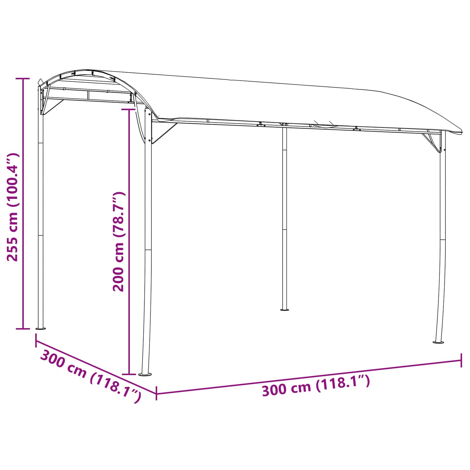 Gazebo 3 x 3 x 2,55 m Zelena Tkanina i Aluminij 180