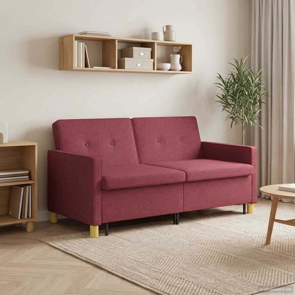 Krevet-sofa na razvlačenje Vinska crvena Tkanina